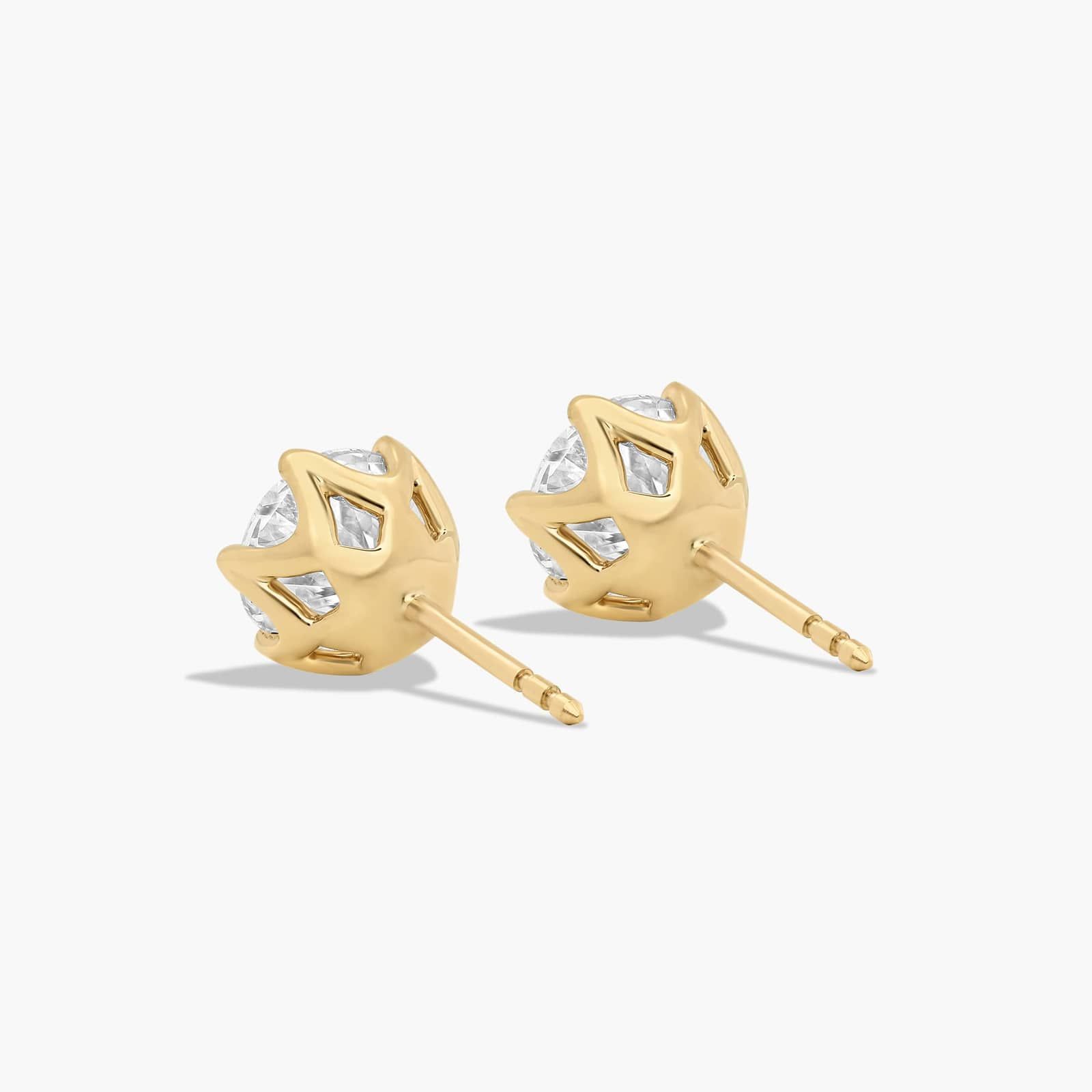 Scallop Basket 3 CTW Lab-Grown Diamond Stud Earrings In 14K Yellow Gold