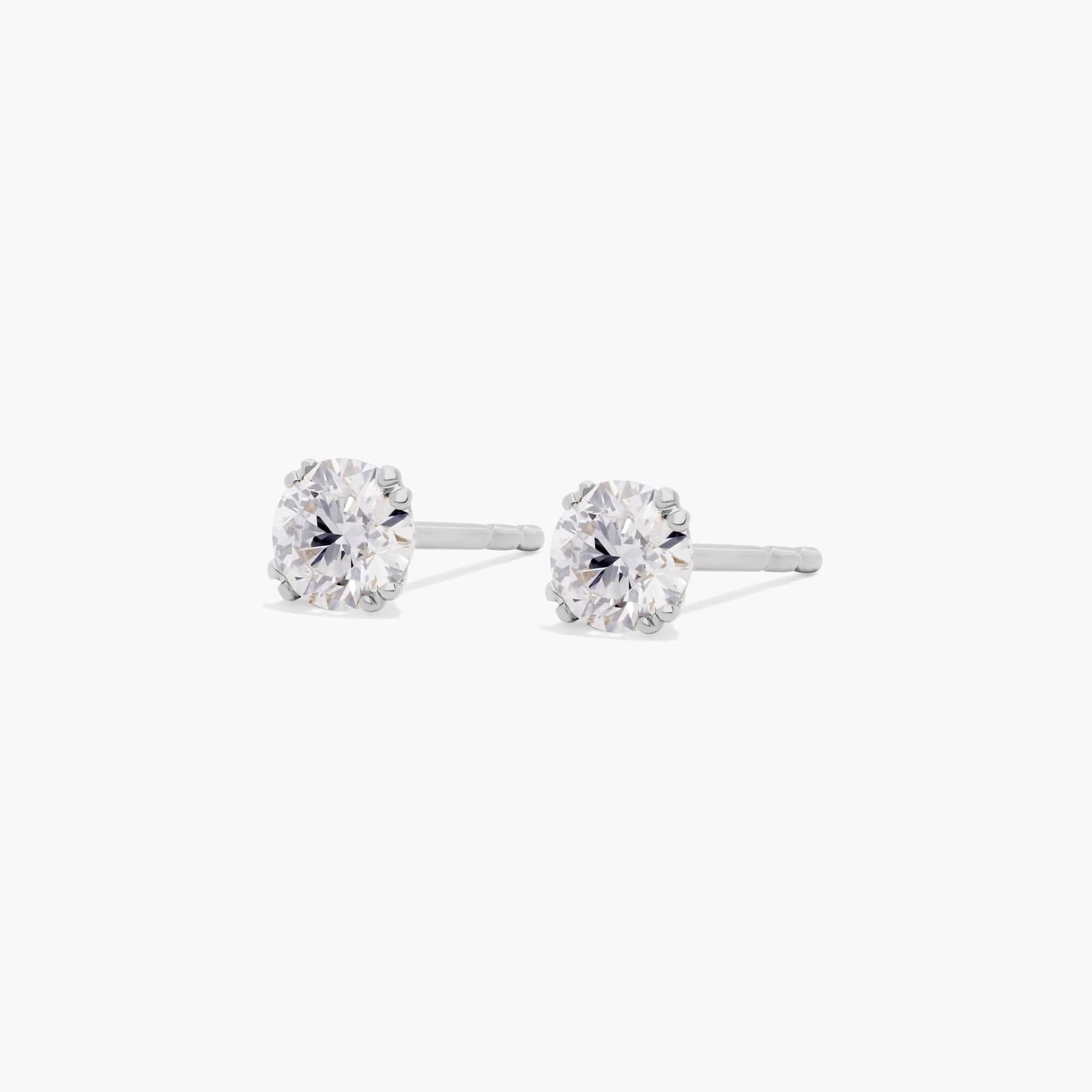 Double Prong 0.5 CTW Diamond Stud Earrings In Platinum