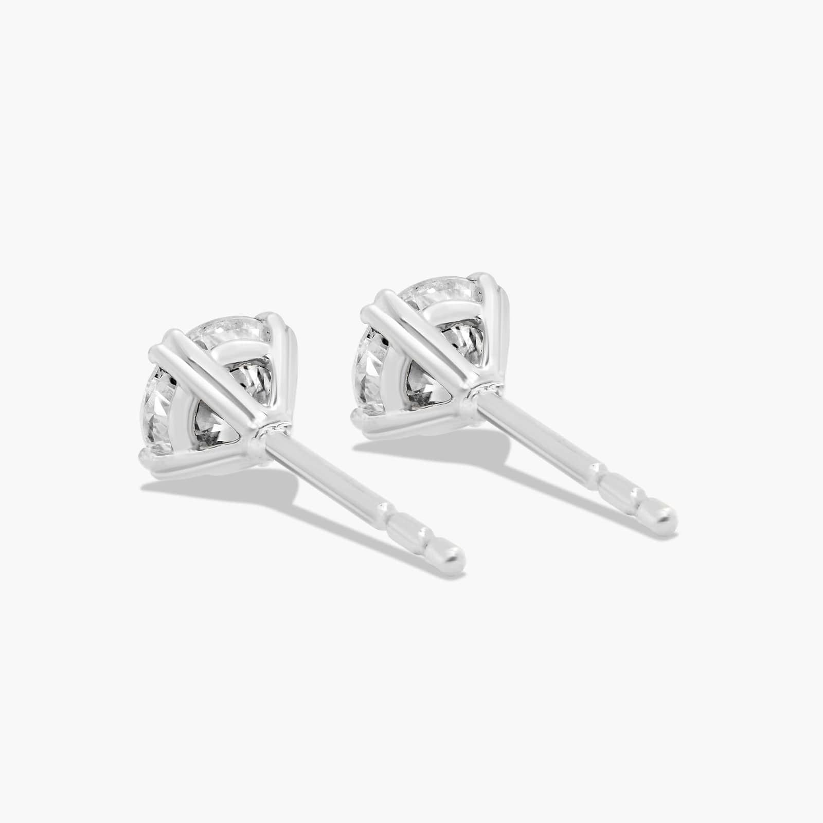Double Prong 0.75 CTW Diamond Stud Earrings In Platinum