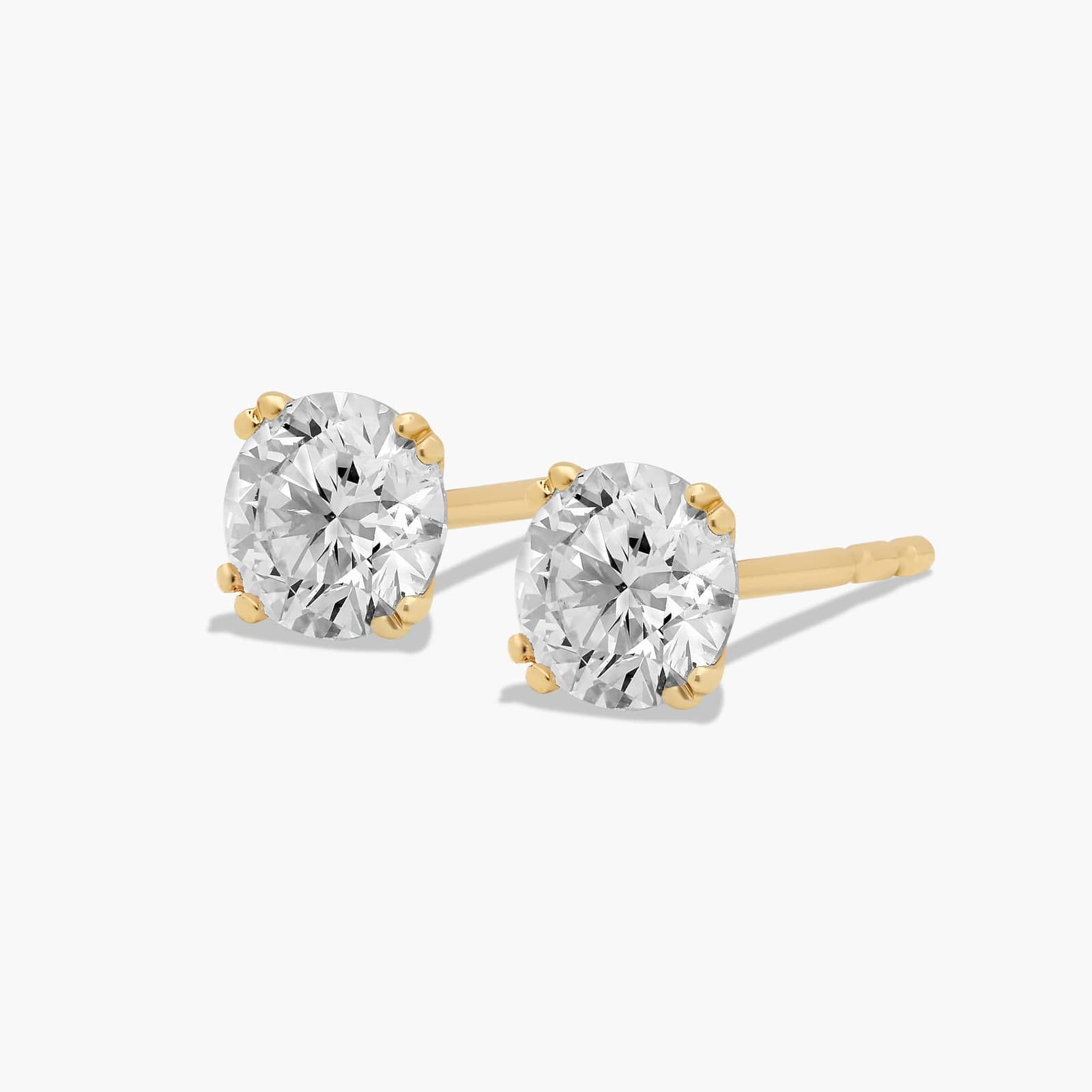 Double Prong 0.75 CTW Lab-Grown Diamond Stud Earrings In 14K Yellow Gold