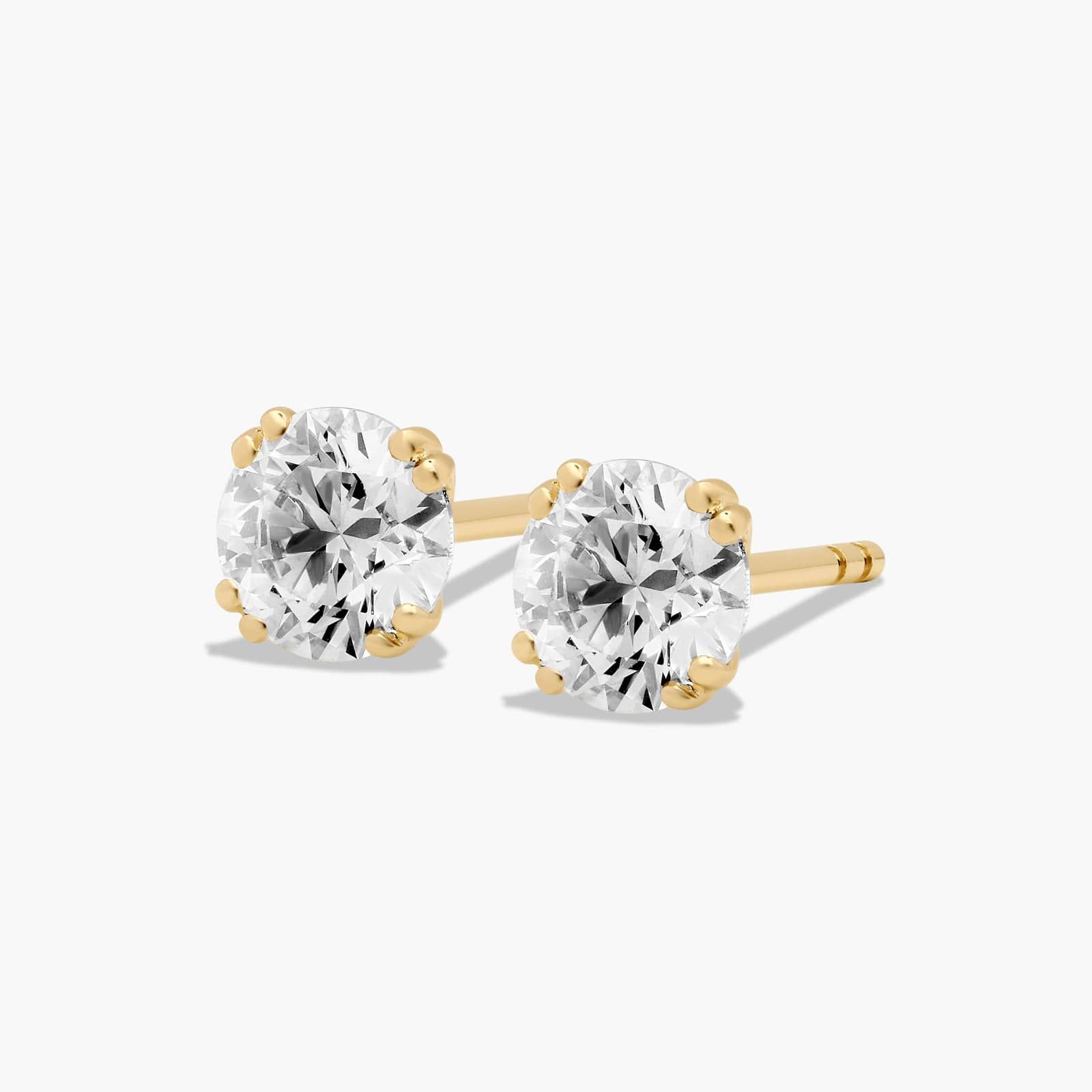 Double Prong 1 CTW Lab-Grown Diamond Stud Earrings In 14K Yellow Gold