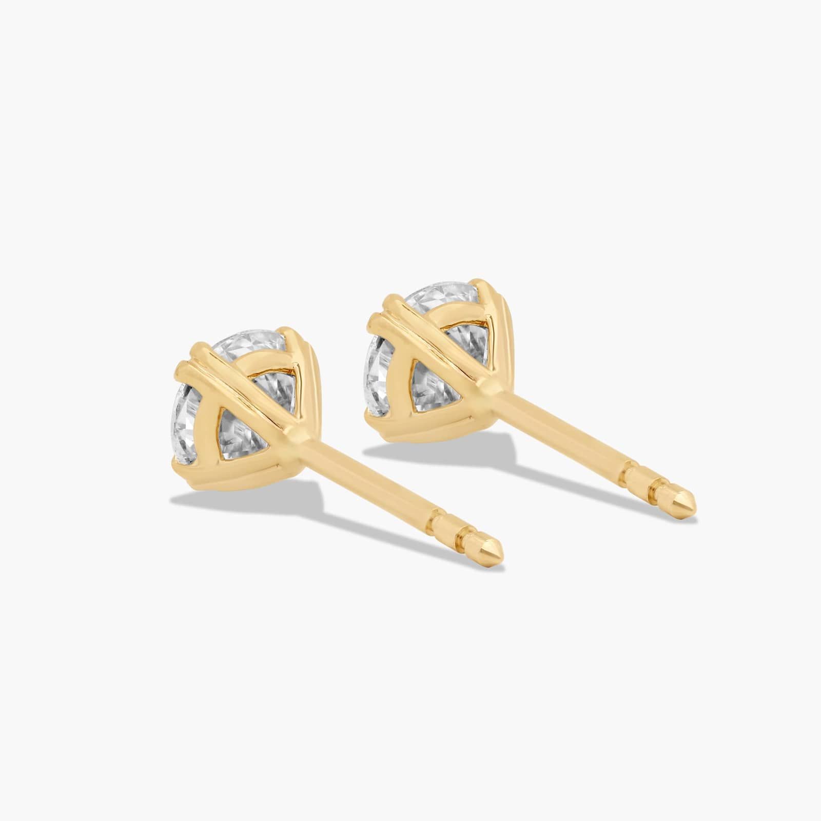 Double Prong 1 CTW Lab-Grown Diamond Stud Earrings In 14K Yellow Gold