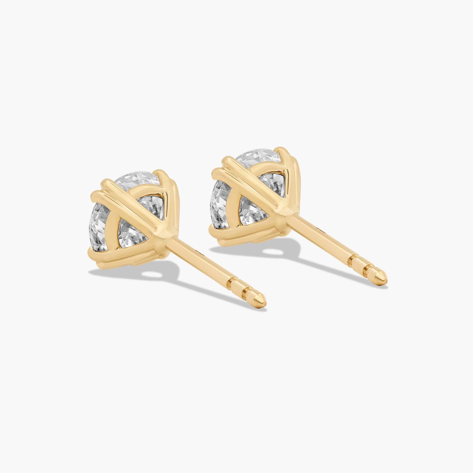 Double Prong 1.5 CTW Lab-Grown Diamond Stud Earrings In 14K Yellow Gold