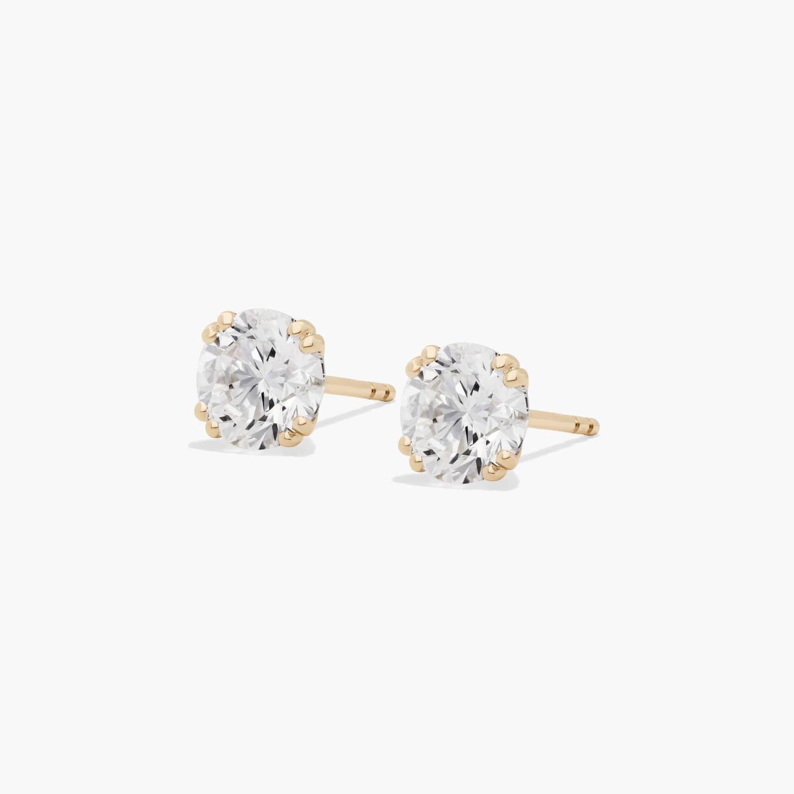 Double Prong 2 CTW Lab-Grown Diamond Stud Earrings In 14K Yellow Gold