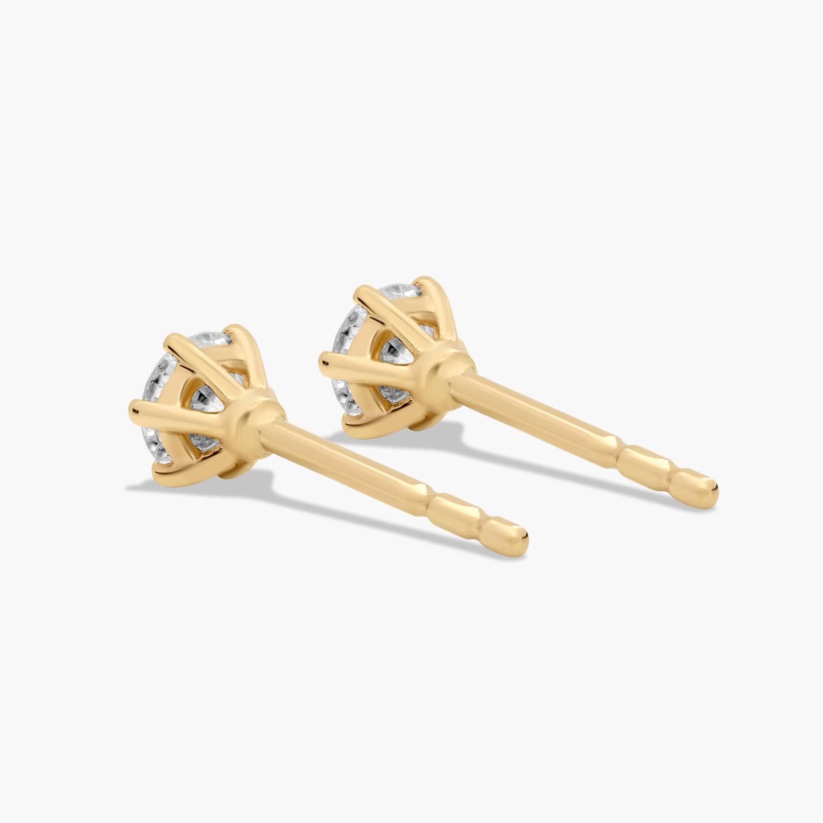 Six Prong 0.25 CTW Lab-Grown Diamond Stud Earrings In 14K Yellow Gold