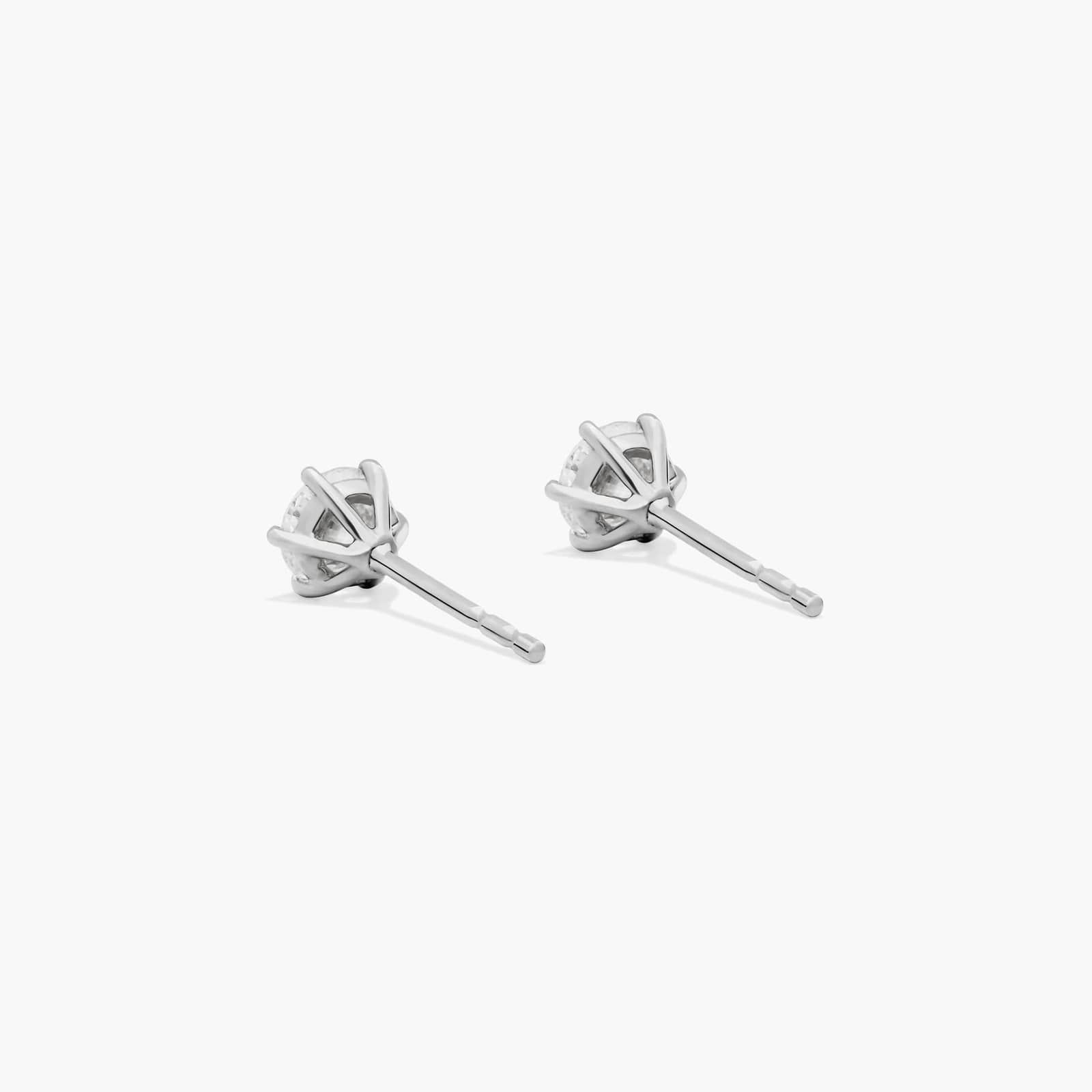 Six Prong 0.5 CTW Lab-Grown Diamond Stud Earrings In 14K White Gold