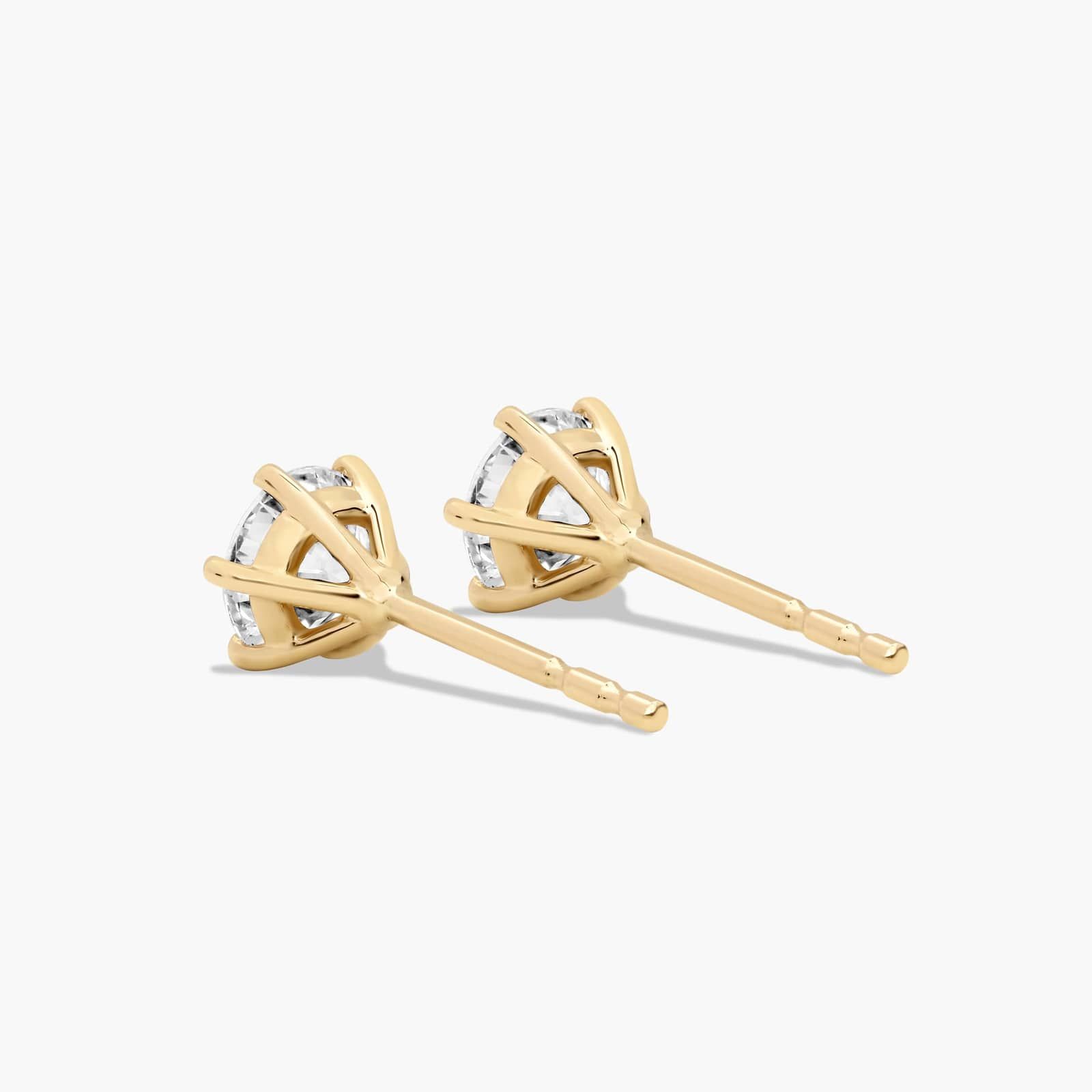 Six Prong 0.75 CTW Lab-Grown Diamond Stud Earrings In 14K Yellow Gold
