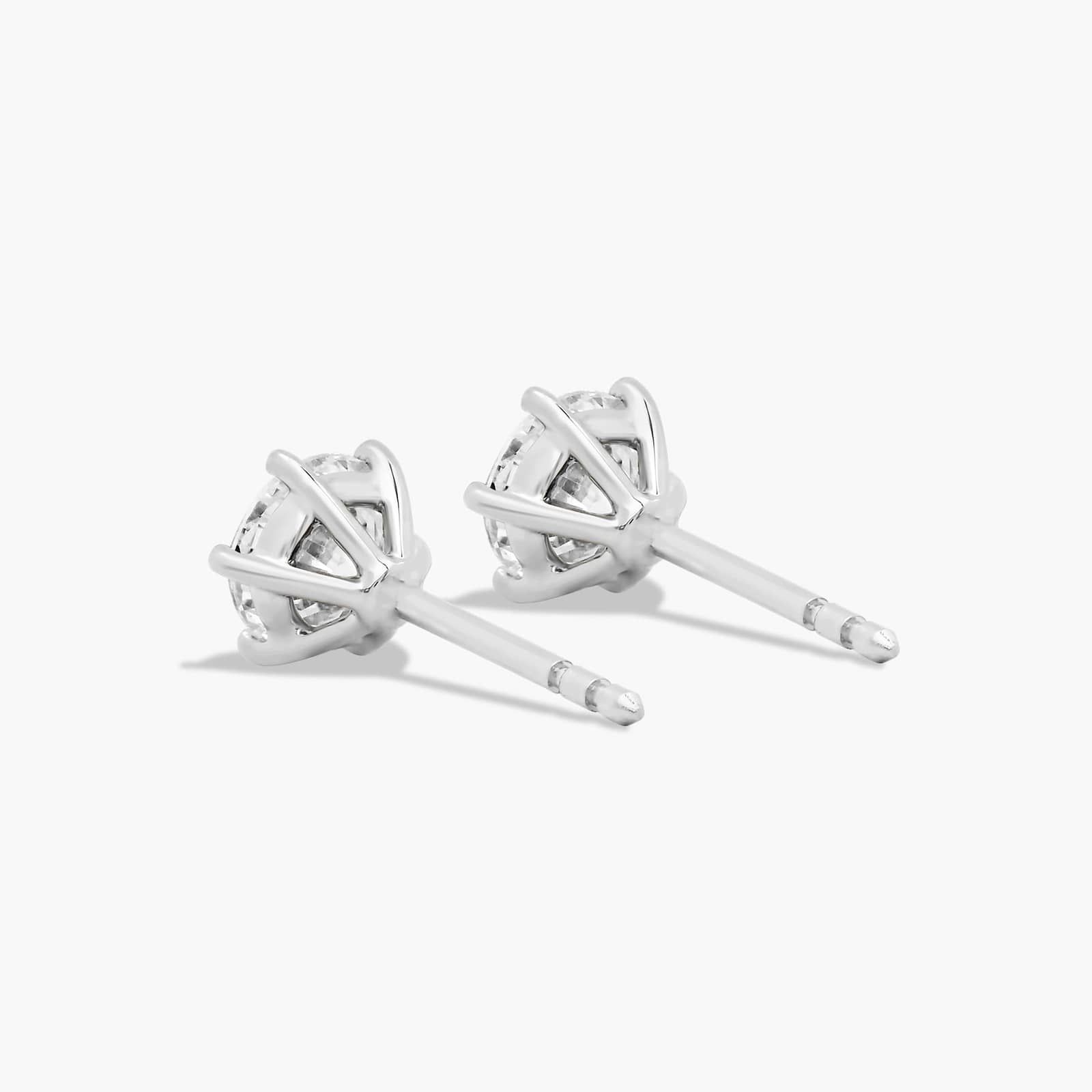 Six Prong 1 CTW Lab-Grown Diamond Stud Earrings In 14K White Gold