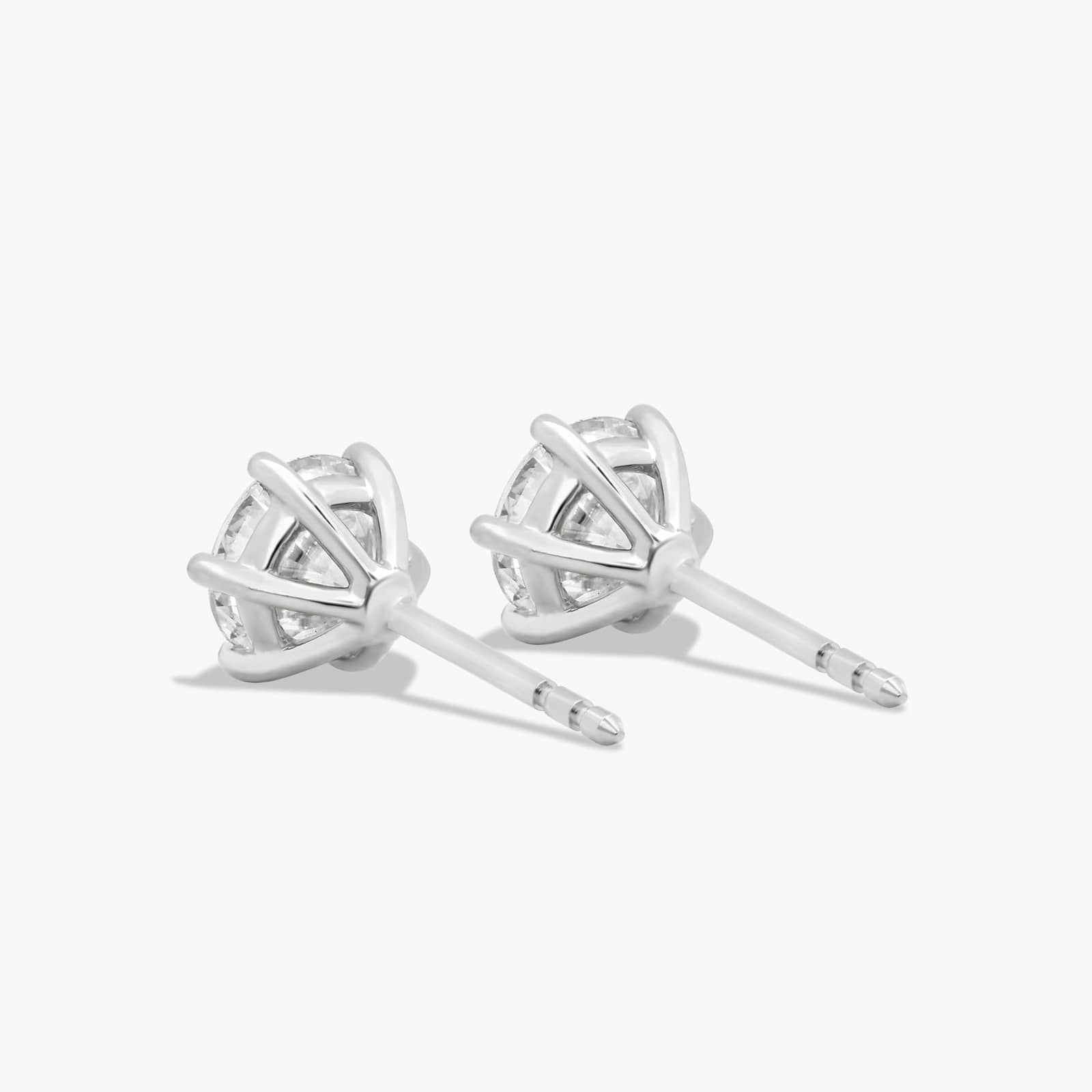 Six Prong 1.5 CTW Lab-Grown Diamond Stud Earrings In 14K White Gold