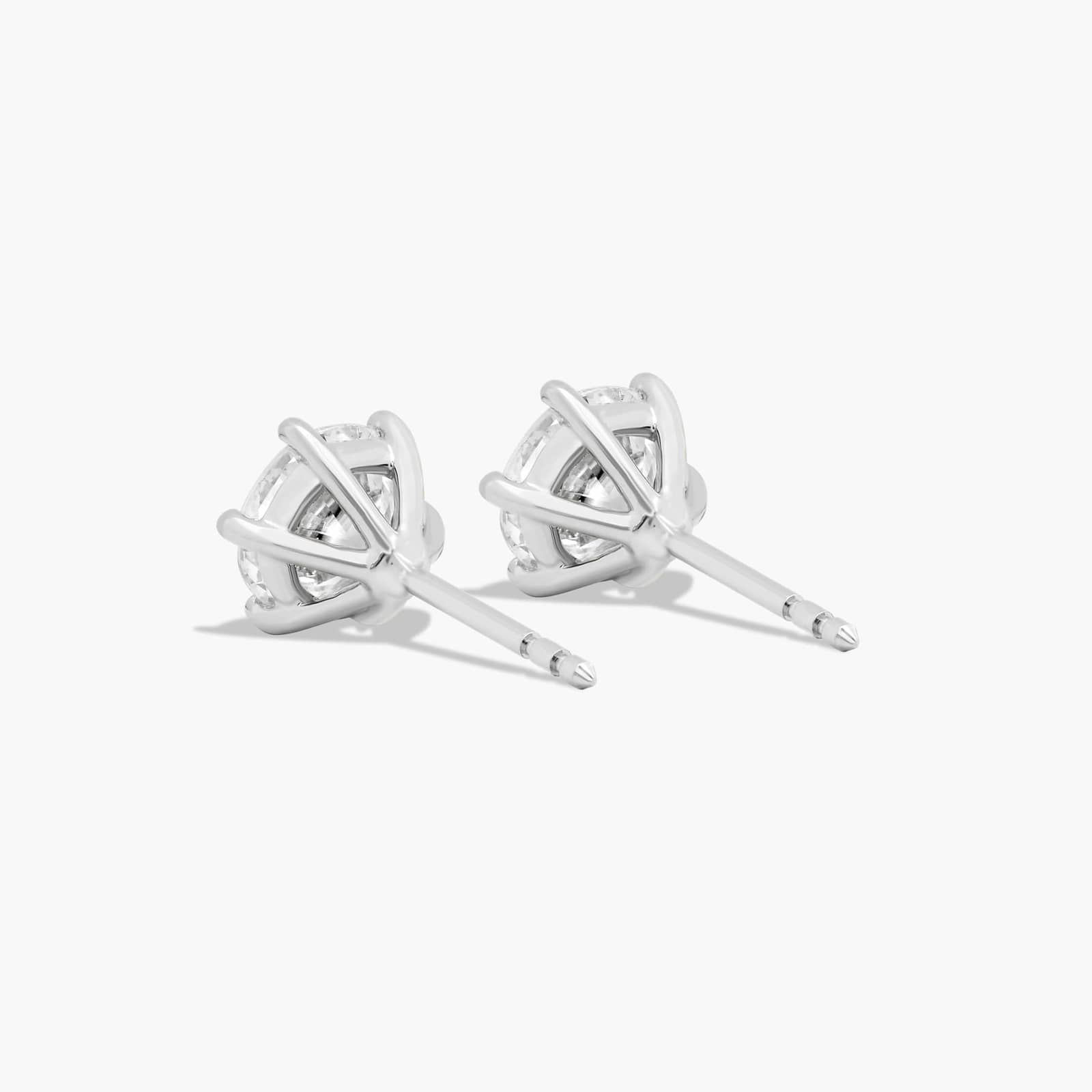 Six Prong 2 CTW Lab-Grown Diamond Stud Earrings In 14K White Gold