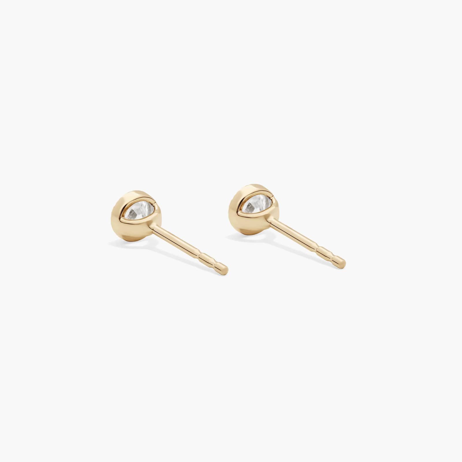 Milgrain Bezel 0.25 CTW Lab-Grown Diamond Stud Earrings In 14K Yellow Gold