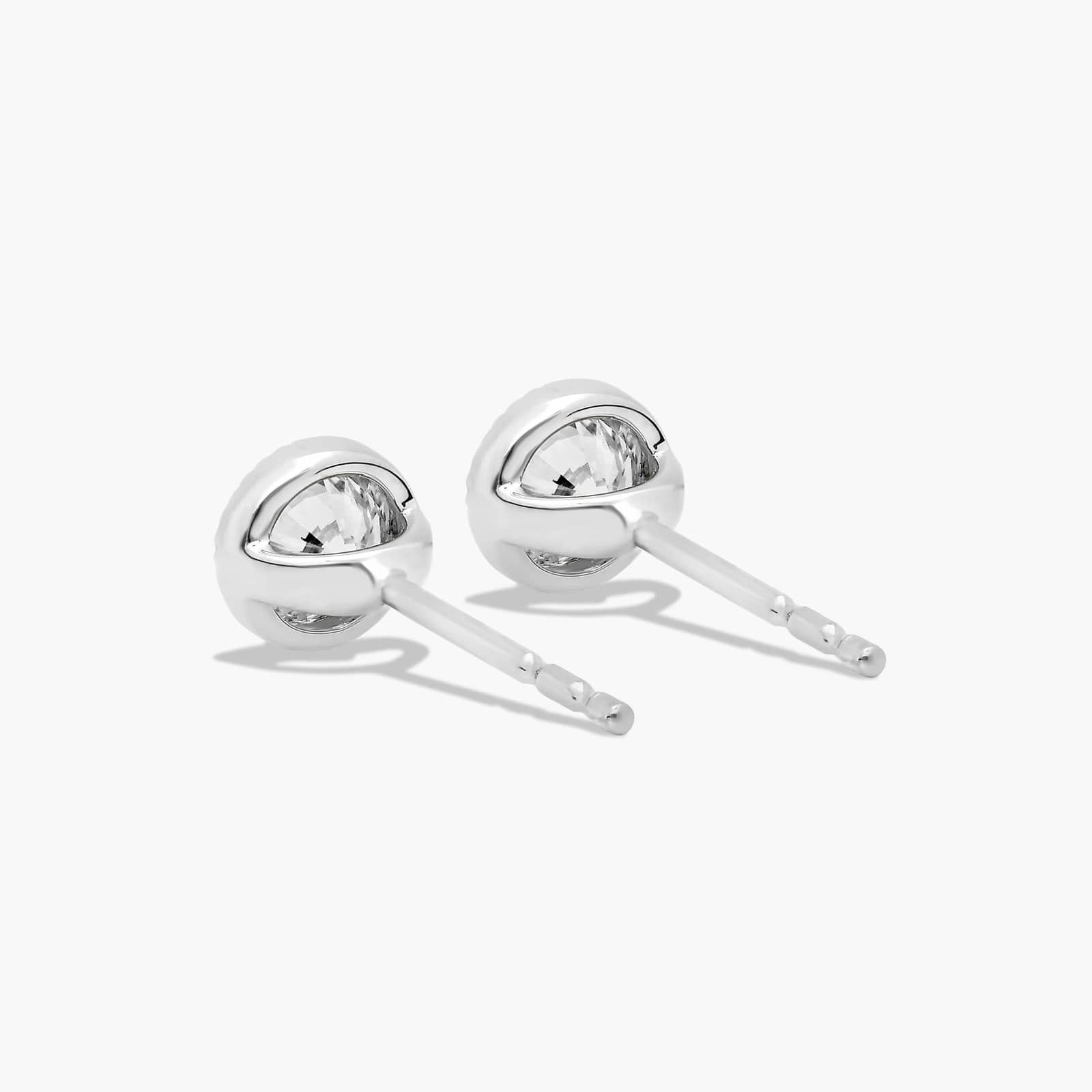 Milgrain Bezel 0.5 CTW Lab-Grown Diamond Stud Earrings In 14K White Gold