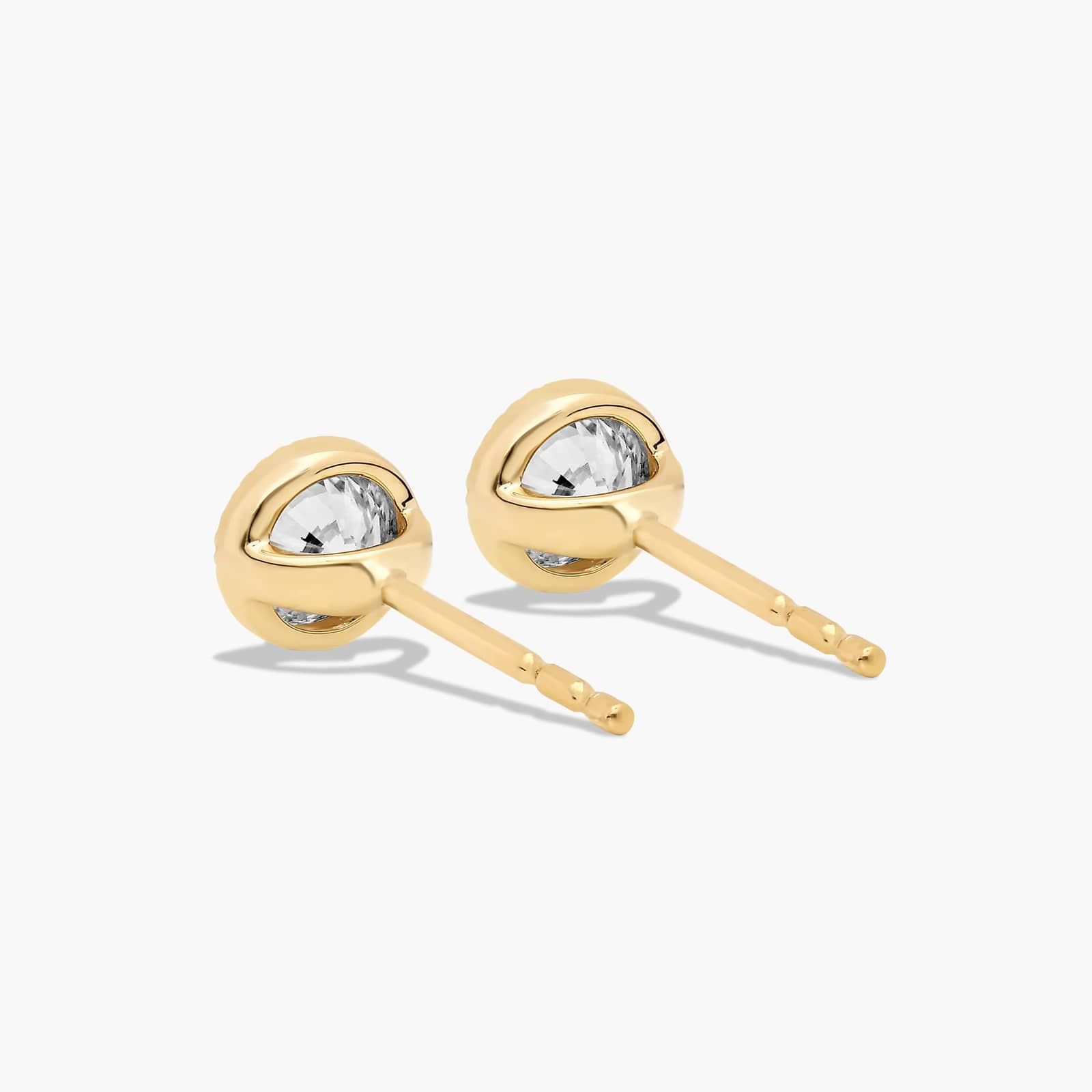 Milgrain Bezel 0.5 CTW Lab-Grown Diamond Stud Earrings In 14K Yellow Gold