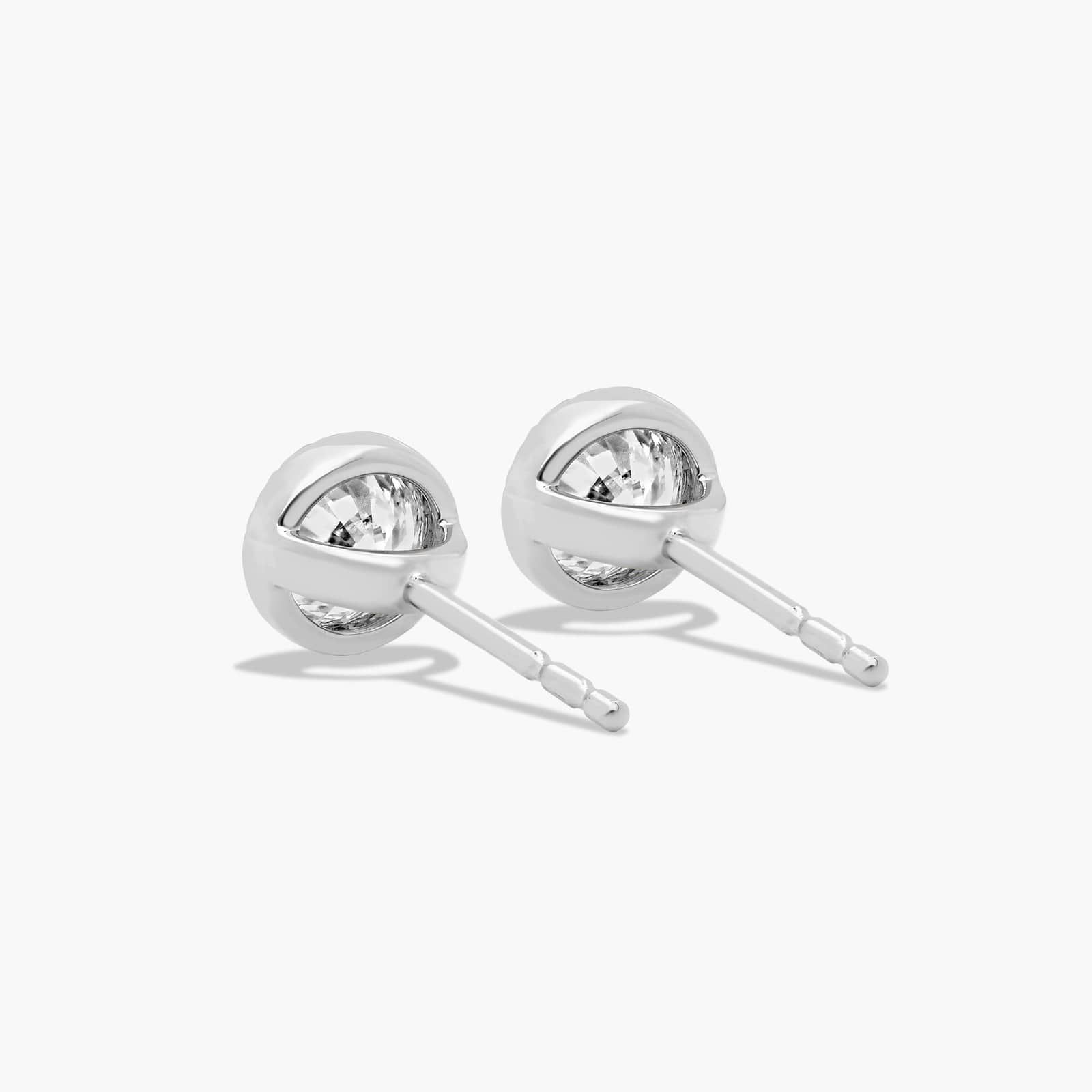 Milgrain Bezel 0.75 CTW Lab-Grown Diamond Stud Earrings In 14K White Gold