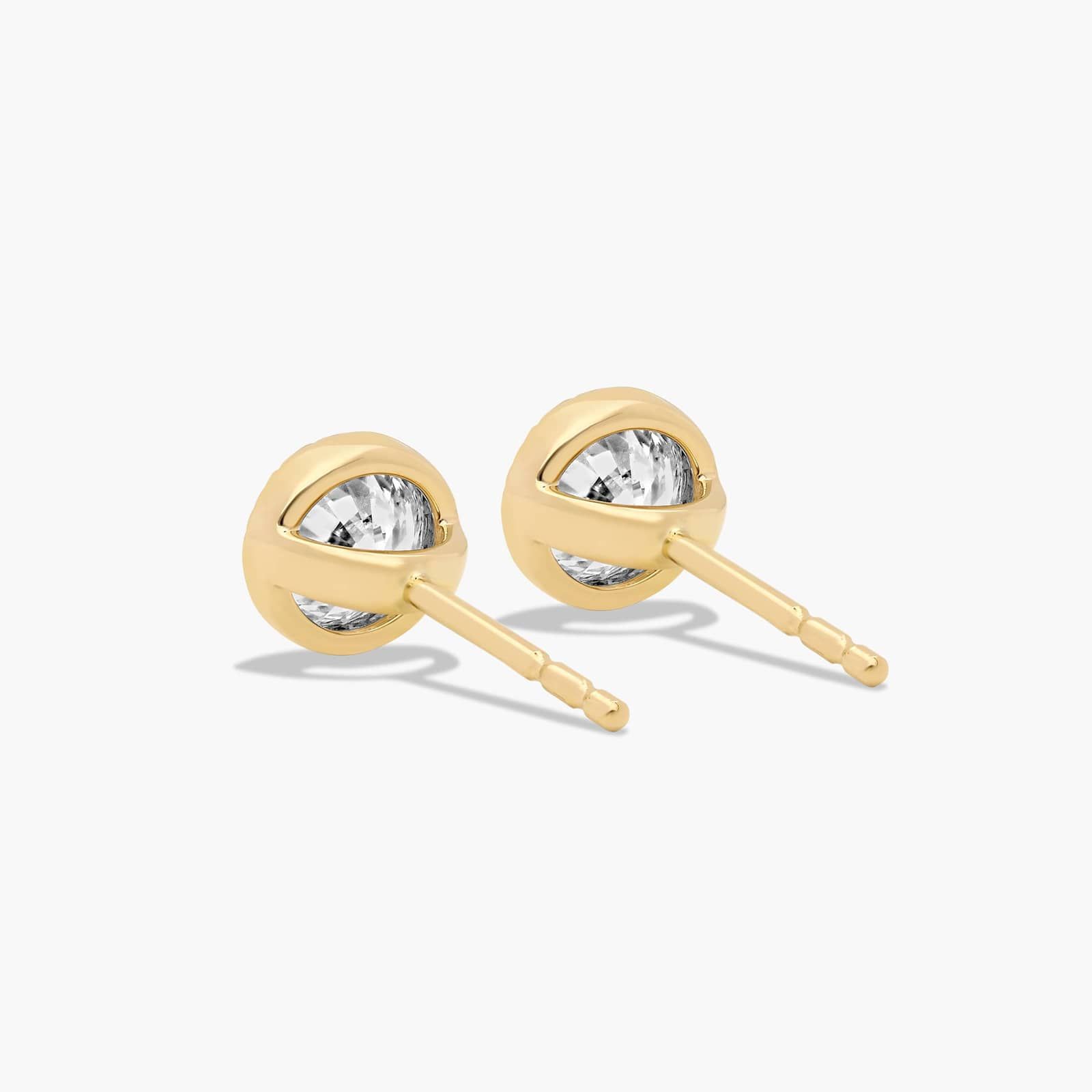 Milgrain Bezel 0.75 CTW Lab-Grown Diamond Stud Earrings In 14K Yellow Gold