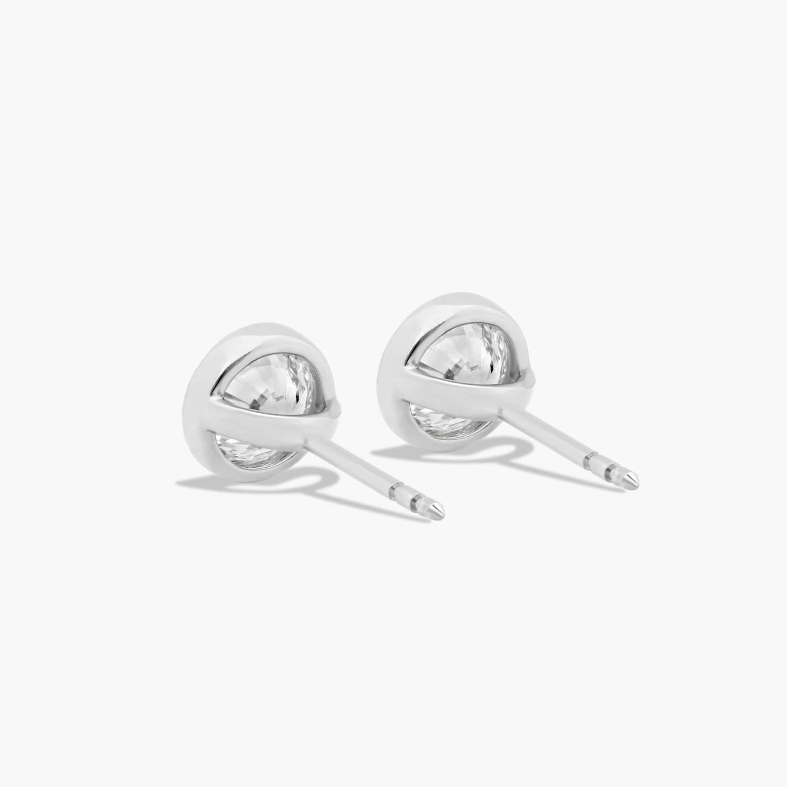 Milgrain Bezel 1.5 CTW Lab-Grown Diamond Stud Earrings In 14K White Gold