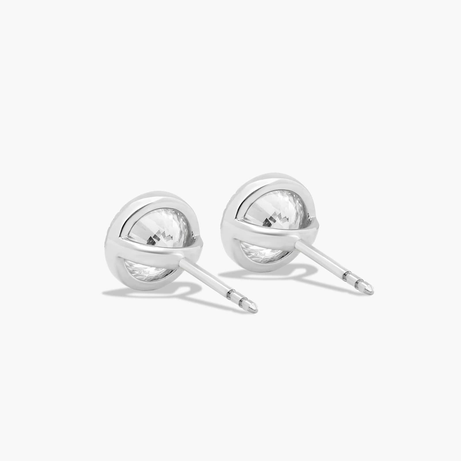 Milgrain Bezel 2 CTW Lab-Grown Diamond Stud Earrings In 14K White Gold