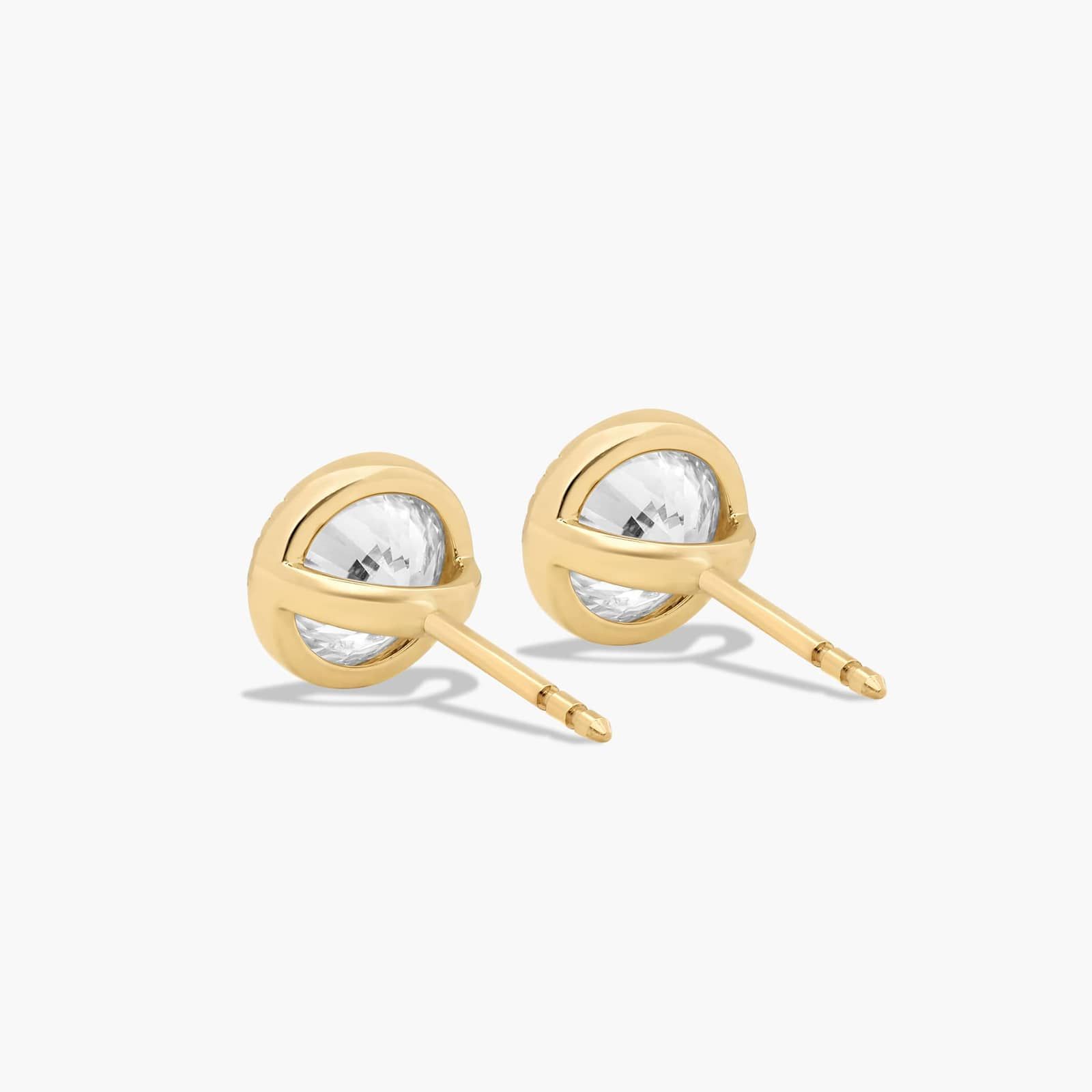 Milgrain Bezel 2 CTW Lab-Grown Diamond Stud Earrings In 14K Yellow Gold