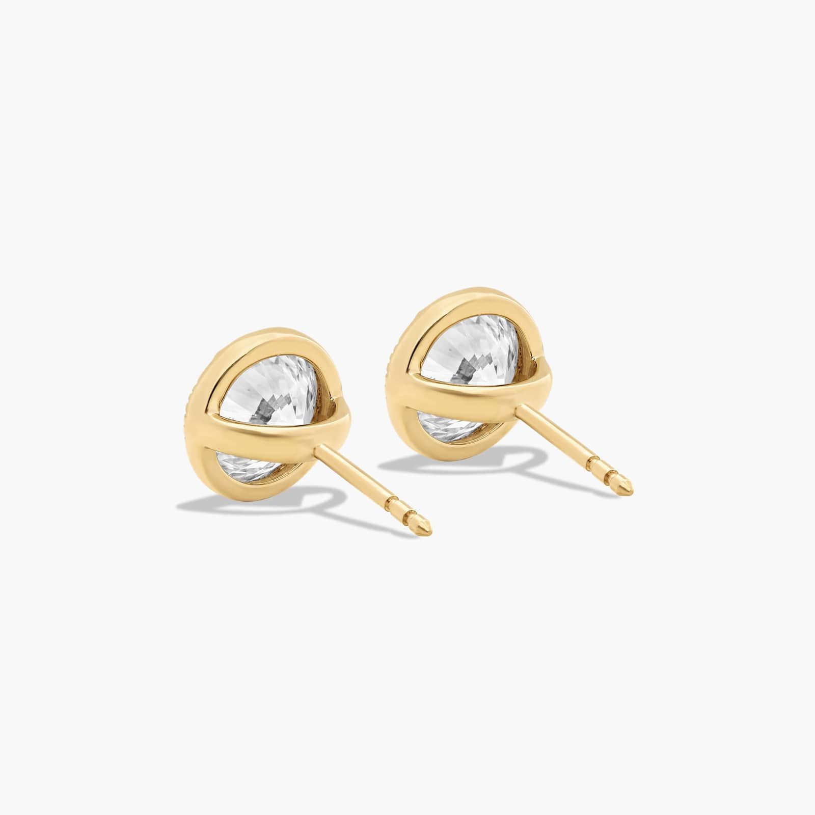 Milgrain Bezel 3 CTW Lab-Grown Diamond Stud Earrings In 14K Yellow Gold