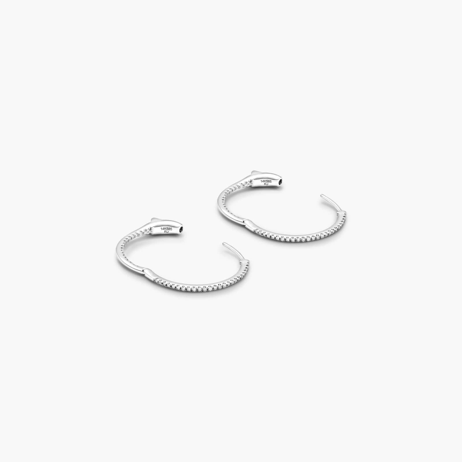 Inside Out 0.25 CTW Round Diamond Hoop Earrings In 14K White Gold