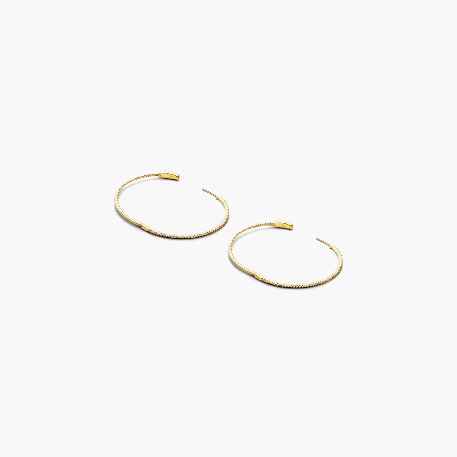 Inside Out 0.5 CTW Round Diamond Hoop Earrings In 14K Yellow Gold