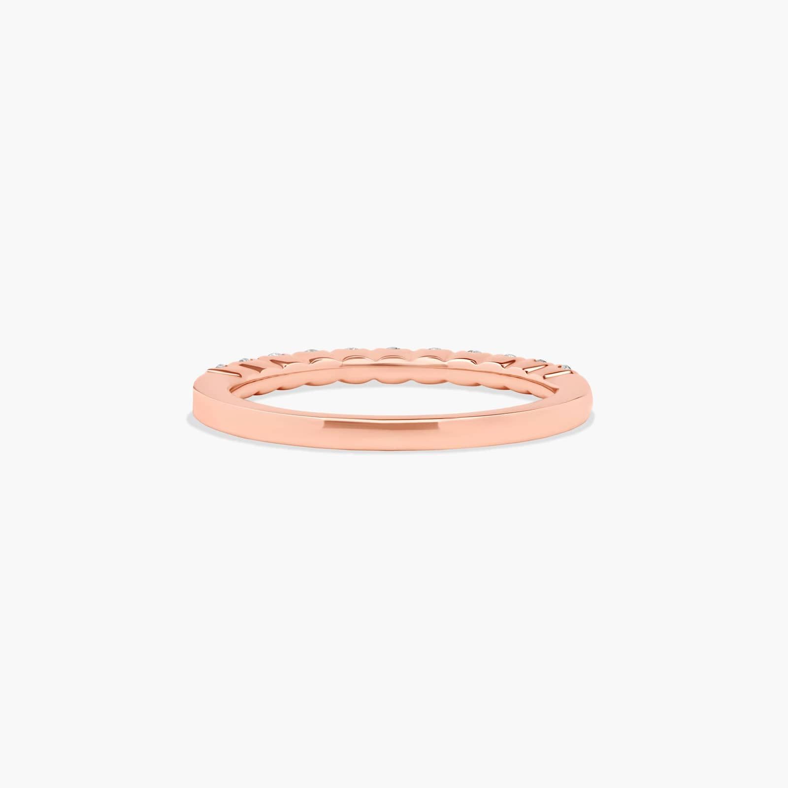 Fishtail Wedding Ring With 0.3 CTW Diamonds In 14K Rose Gold (2.00mm)