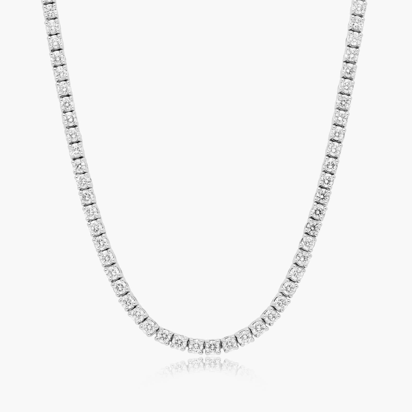 14K White Gold Lab-Grown Diamond Half Tennis Necklace (2.00 CTW - F-G / VS1-VS2)