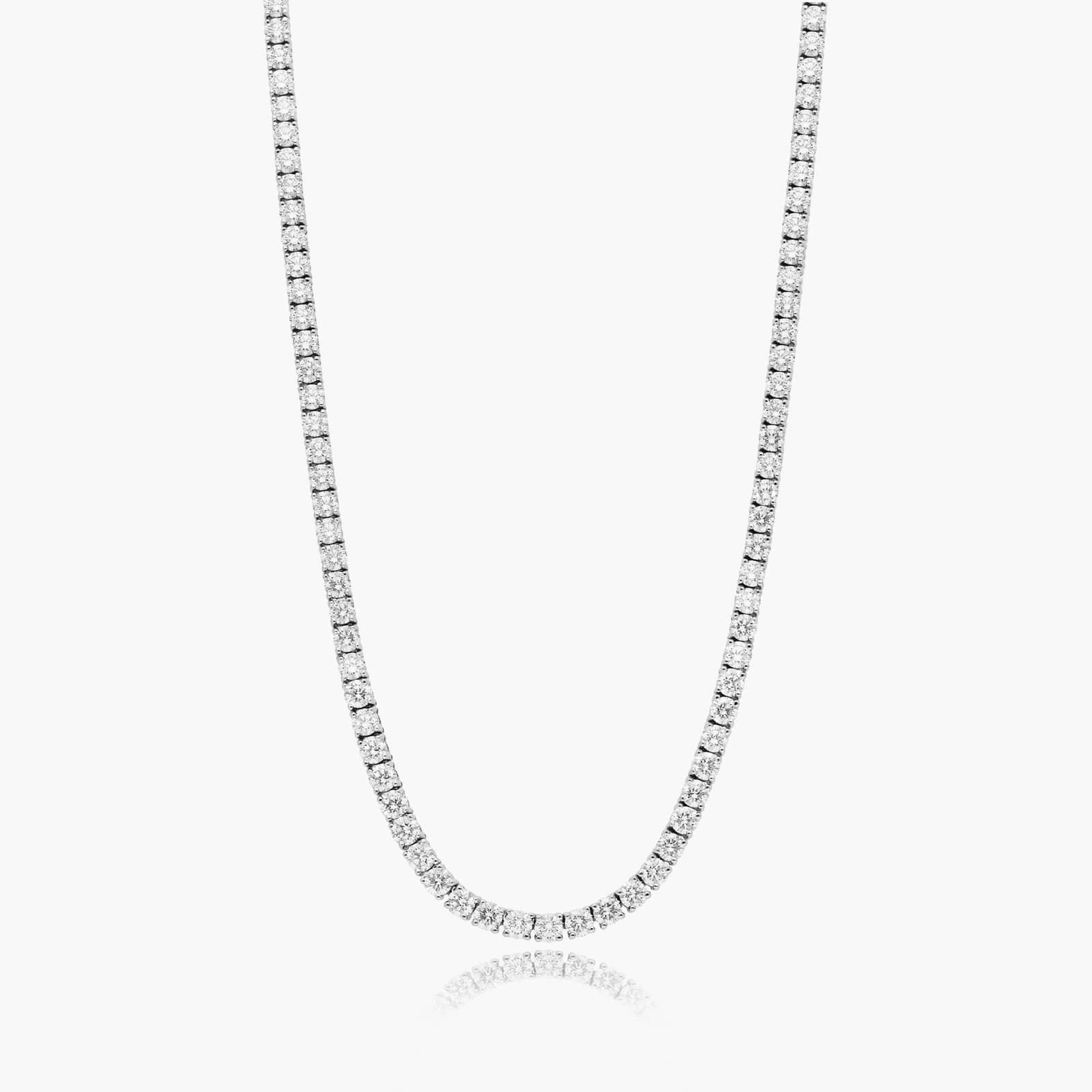 14K White Gold 18 Inch Straight Lab - Created Diamond Tennis Necklace (10.00 CTW - F-G / VS1-VS2)