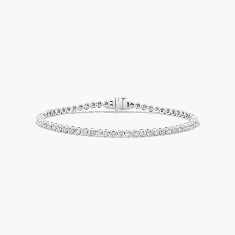 Tennis Bracelet With 1 CTW Lab-Grown Diamonds In 14K White Gold (7")