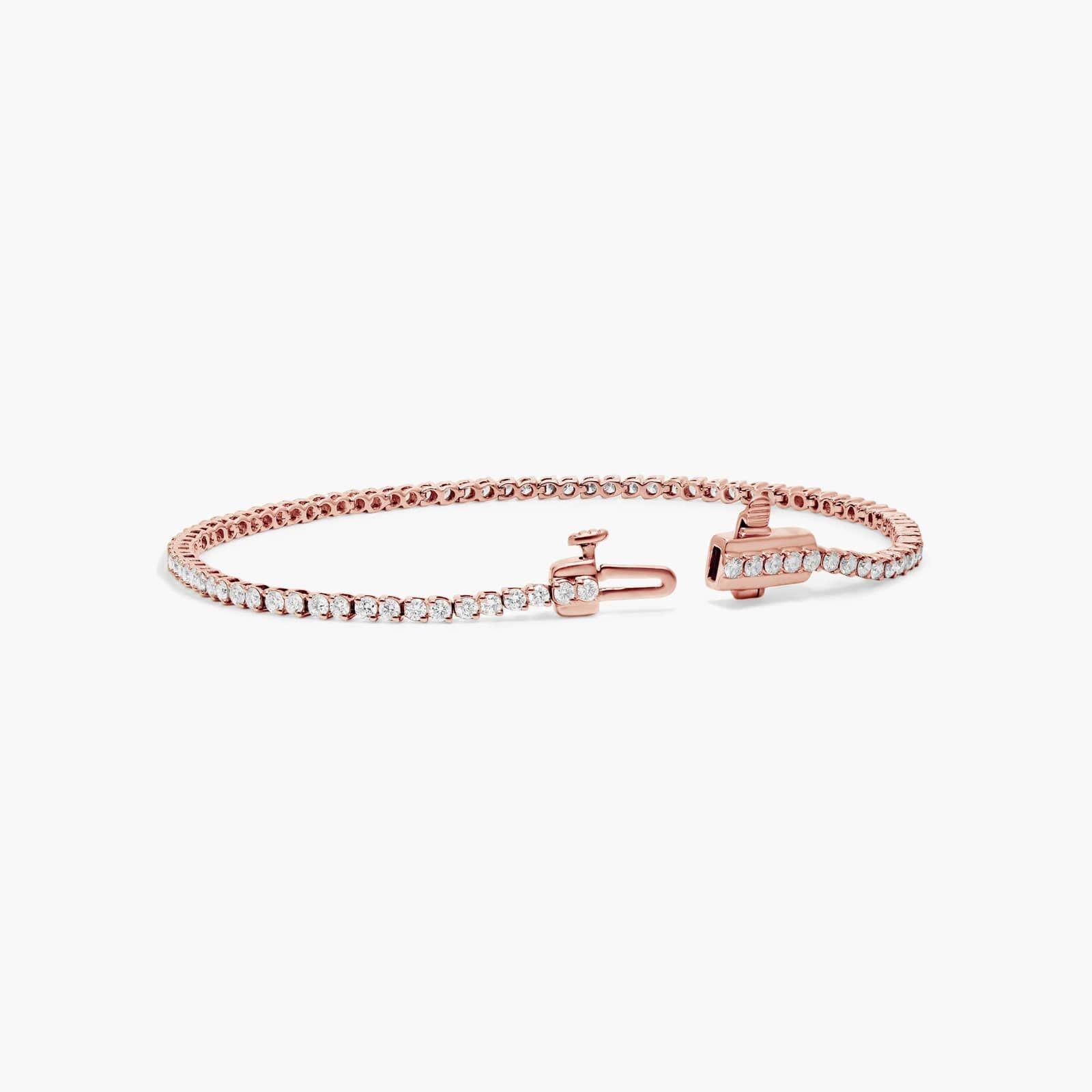 14K Rose Gold Two Prong Diamond Tennis Bracelet (2 CTW - H-I / SI1-SI2)