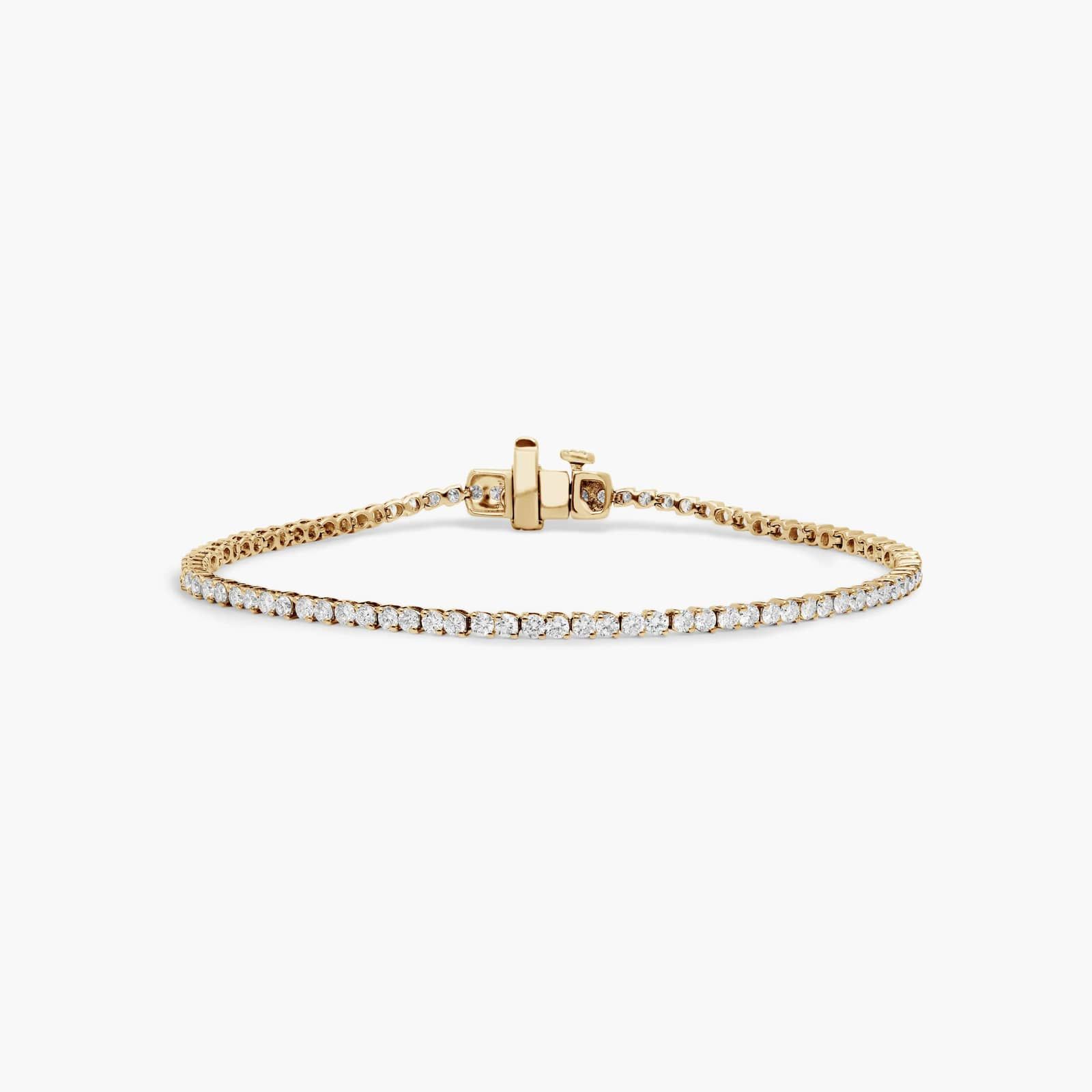 Bracelet 14k Gold Carat Tennis Bracelet Yellow Gold Diamond Wave