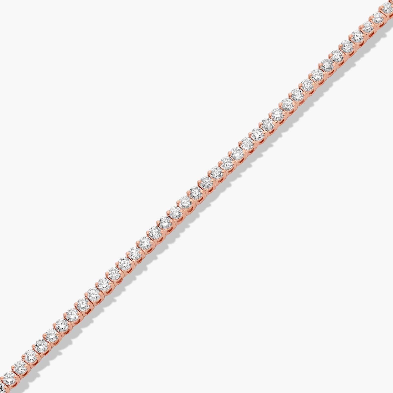 14K Rose Gold Two Prong Diamond Tennis Bracelet (3 CTW - H-I / SI1-SI2)