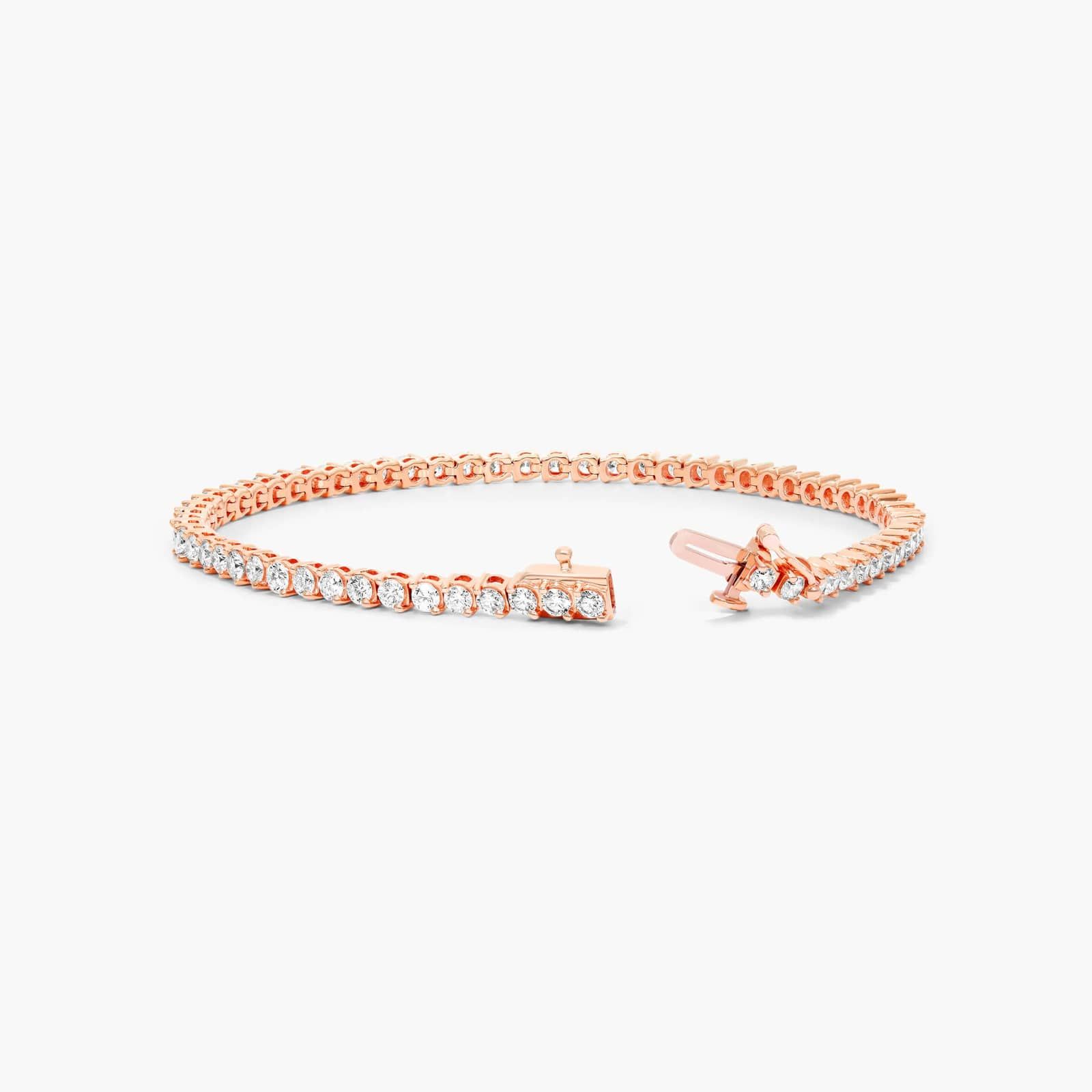 14K Rose Gold Two Prong Diamond Tennis Bracelet (4 CTW - H-I / SI1-SI2)