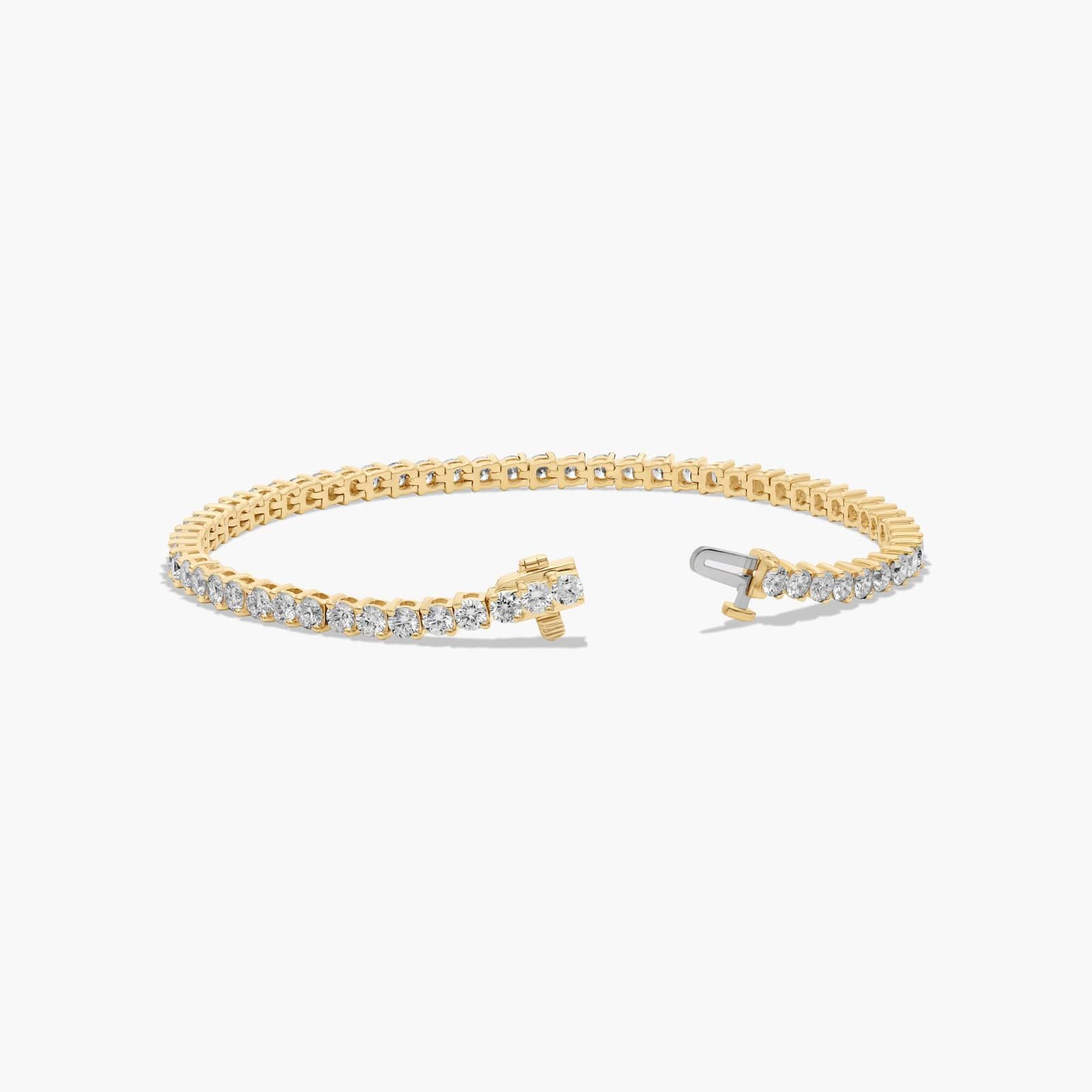 14K Yellow Gold Two Prong Lab-Grown Diamond Tennis Bracelet (5.00 CTW - F-G / VS2-SI1)