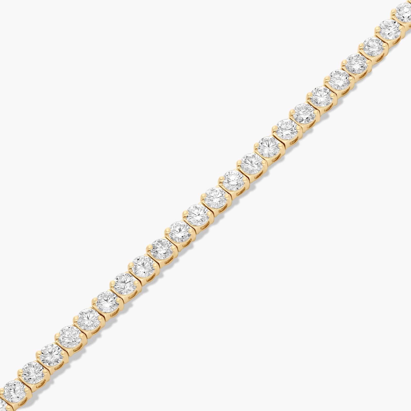 14K Yellow Gold Two Prong Lab-Grown Diamond Tennis Bracelet (8.00 CTW - F-G / VS2-SI1)