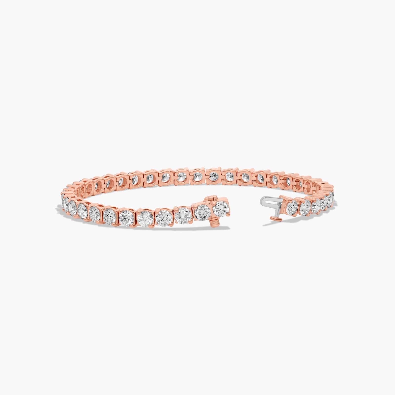 14K Rose Gold Two Prong Diamond Tennis Bracelet (10 CTW - H-I / SI1-SI2)