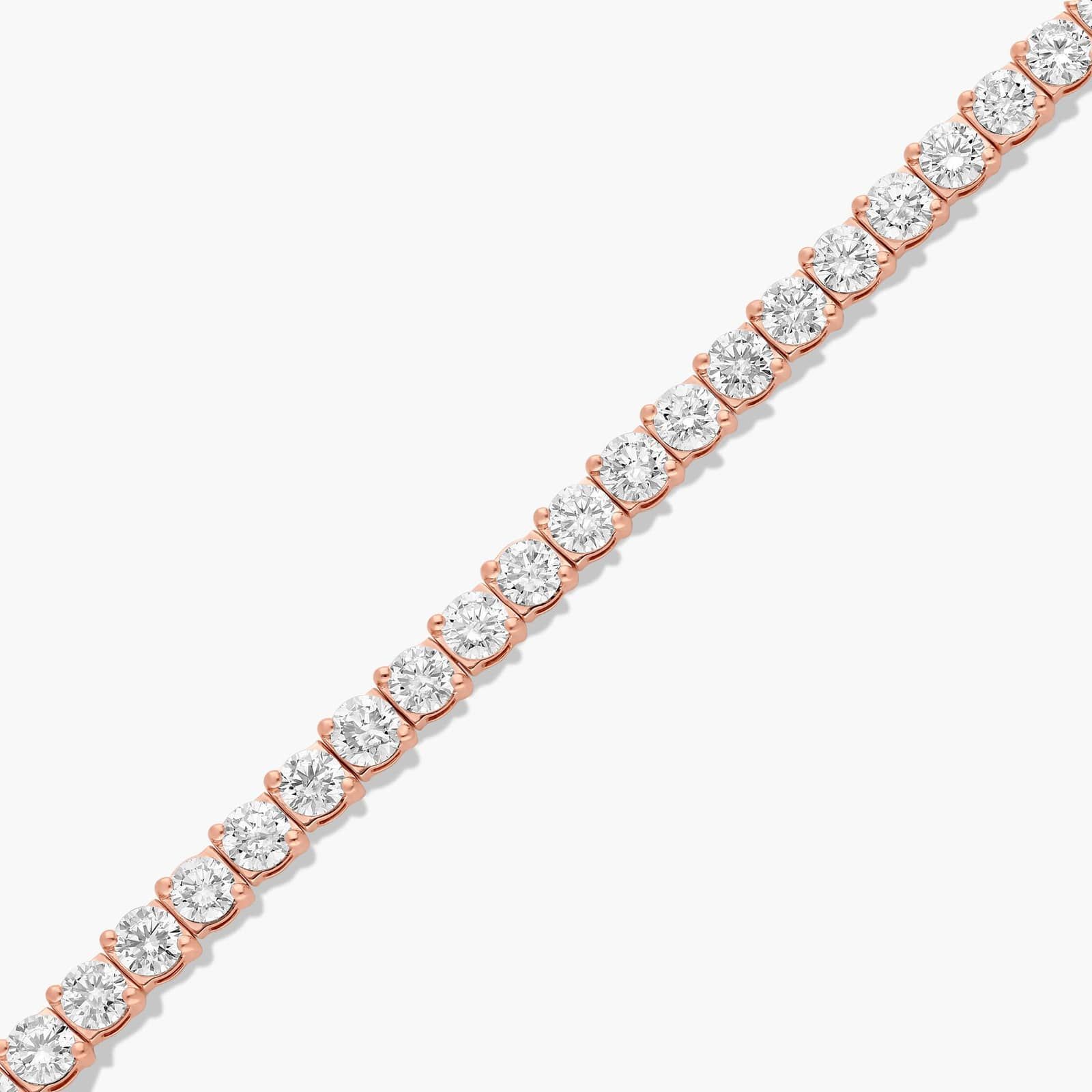 14K Rose Gold Two Prong Diamond Tennis Bracelet (10 CTW - H-I / SI1-SI2)