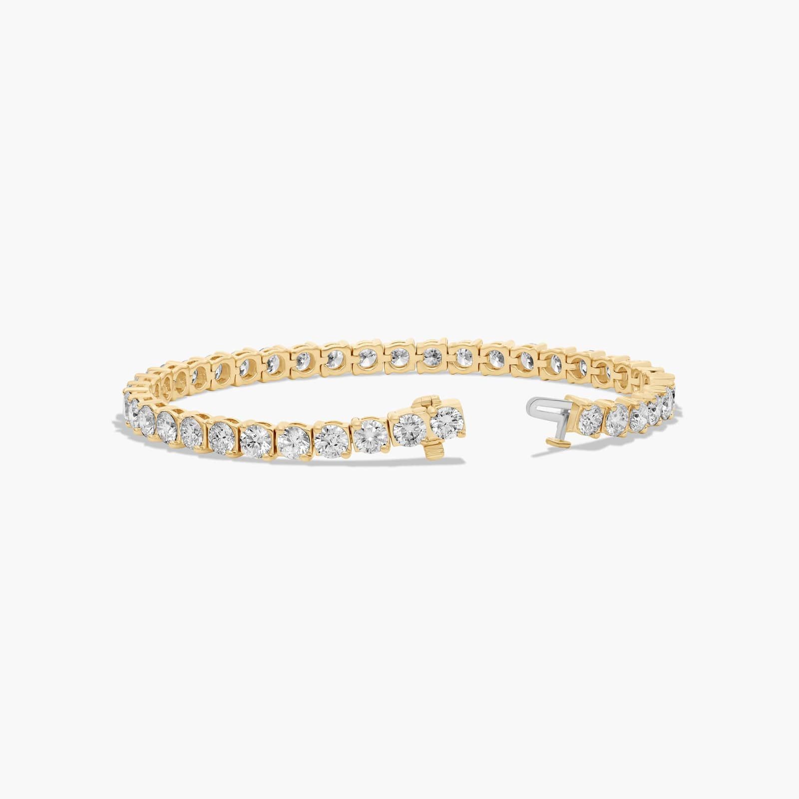 14K Yellow Gold Two Prong Lab-Grown Diamond Tennis Bracelet (10.00 CTW - F-G / VS2-SI1)