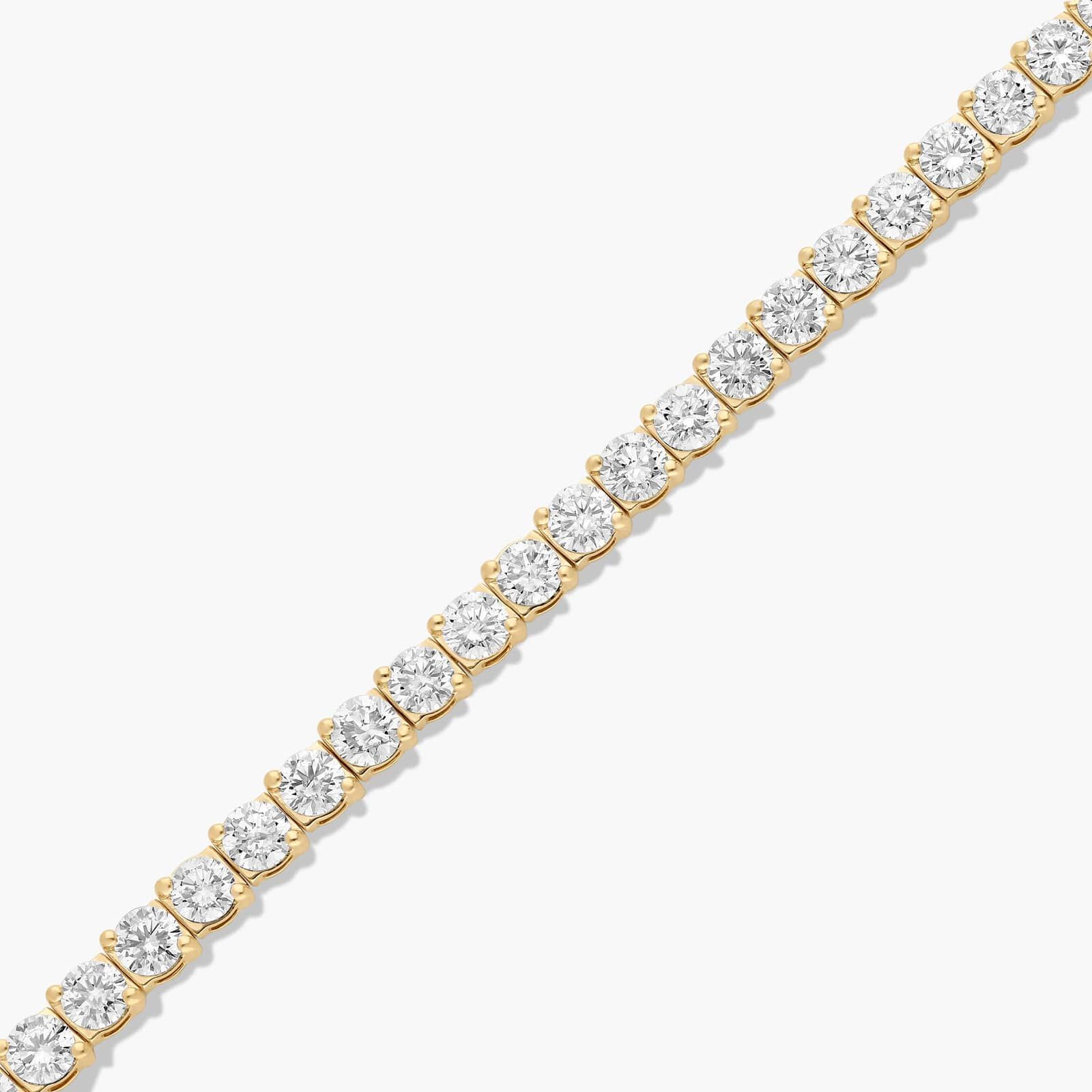 14K Yellow Gold Two Prong Lab-Grown Diamond Tennis Bracelet (10.00 CTW - F-G / VS2-SI1)