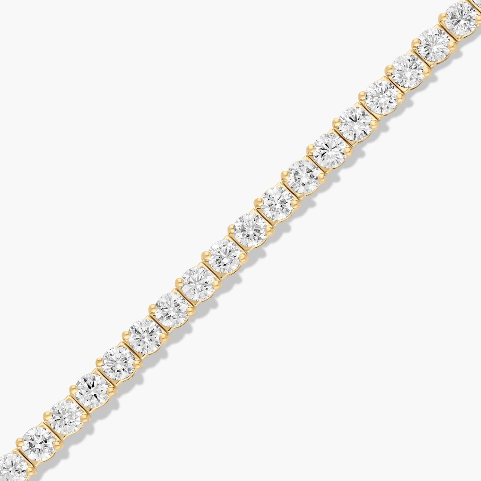 14K Yellow Gold 7 Inch Two Prong Lab-Grown Diamond Tennis Bracelet (12.00 CTW - F-G / VS2-SI1)