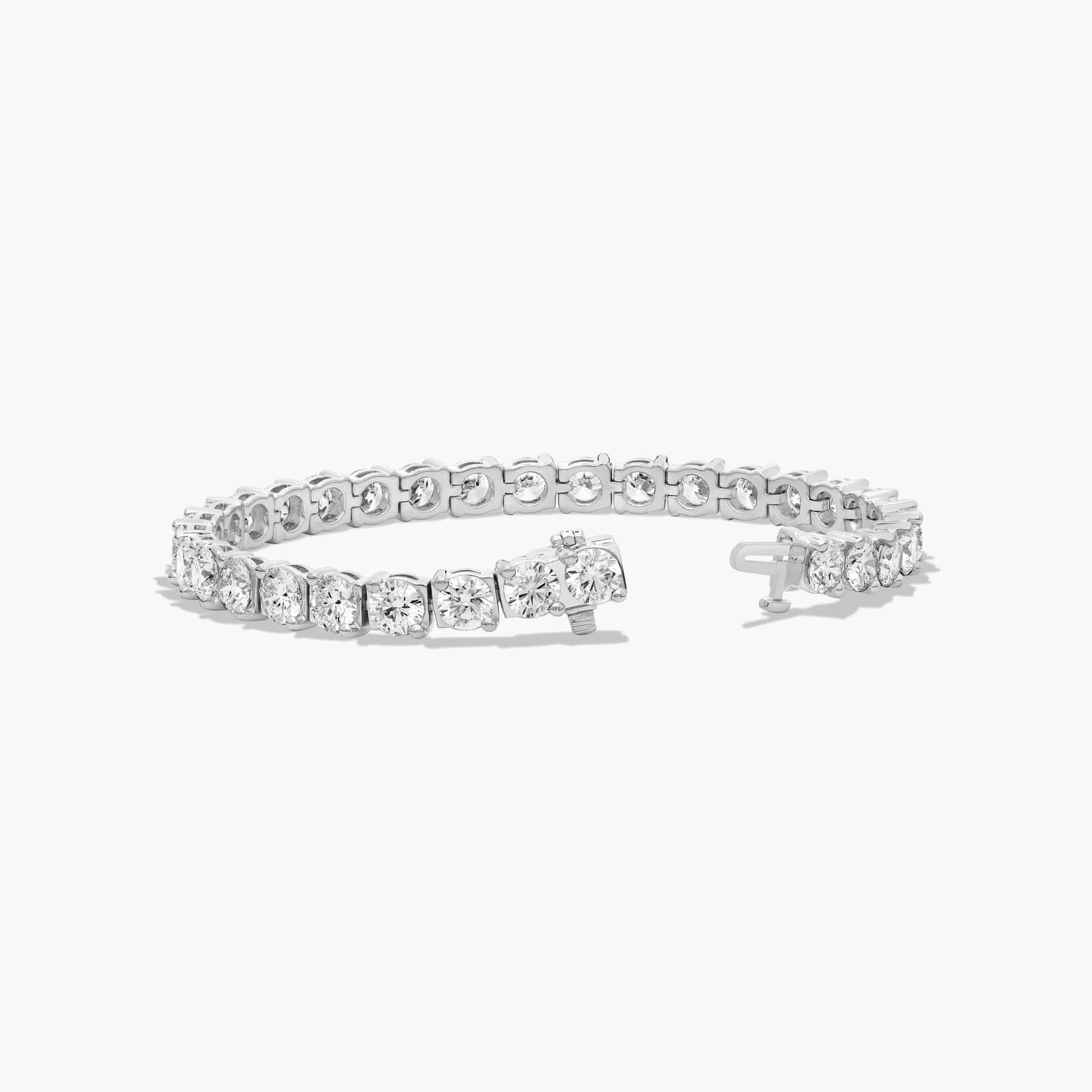 14K White Gold 7 Inch Two Prong Lab-Grown Diamond Tennis Bracelet (15.00 CTW - F-G / VS2-SI1)