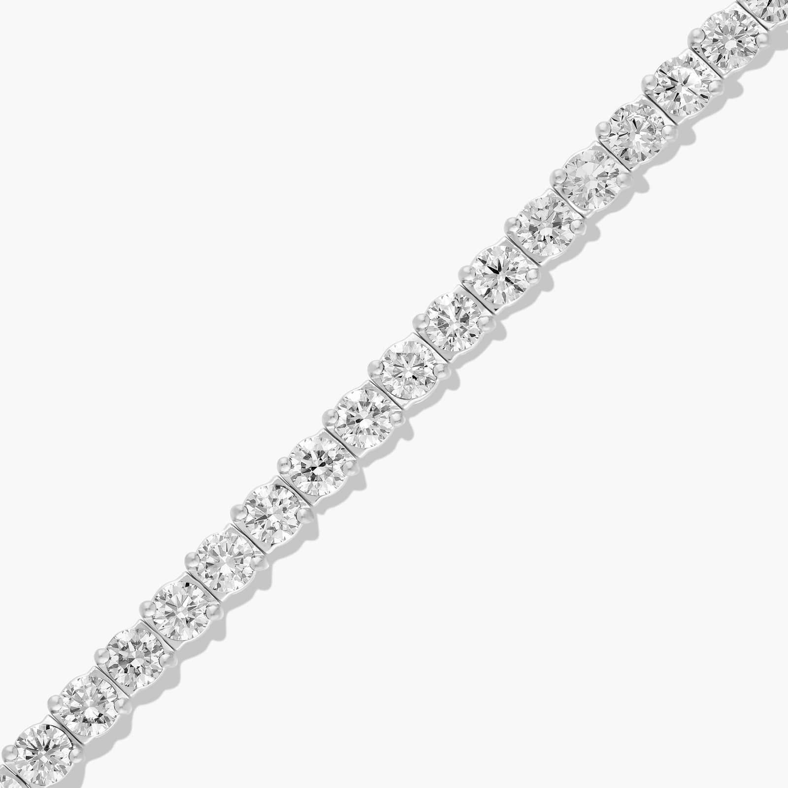 14K White Gold 7 Inch Two Prong Lab-Grown Diamond Tennis Bracelet (15.00 CTW - F-G / VS2-SI1)