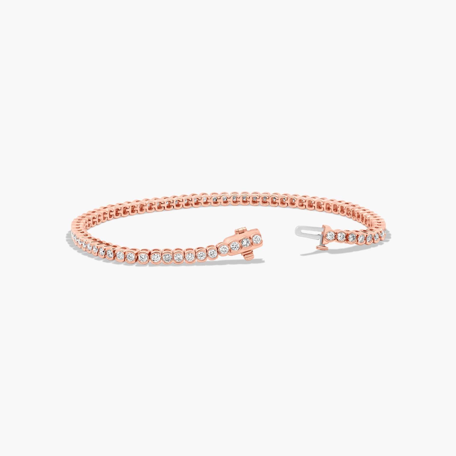 Bezel Tennis Bracelet With 2 CTW Diamonds In 14K Rose Gold