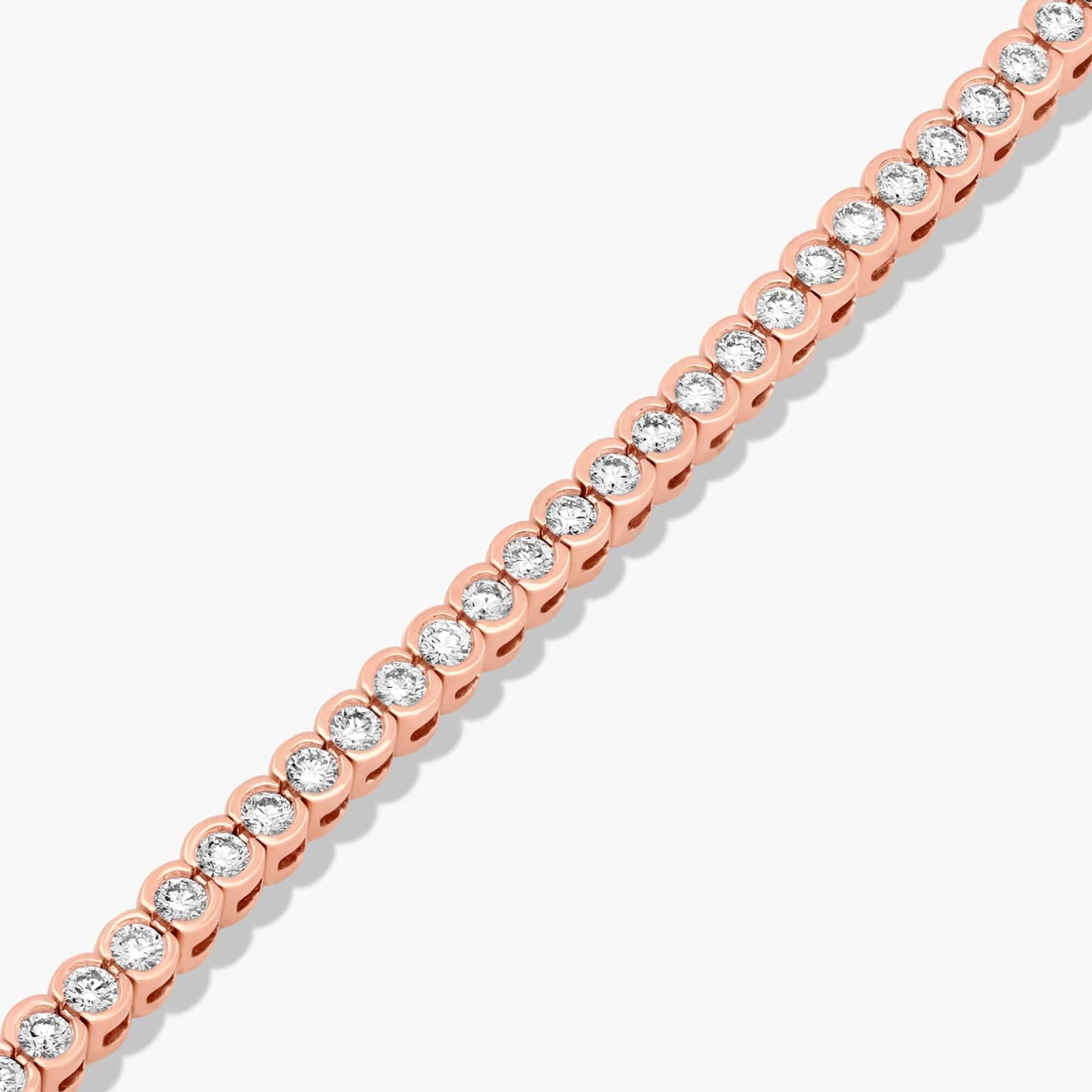 Bezel Tennis Bracelet With 2 CTW Diamonds In 14K Rose Gold