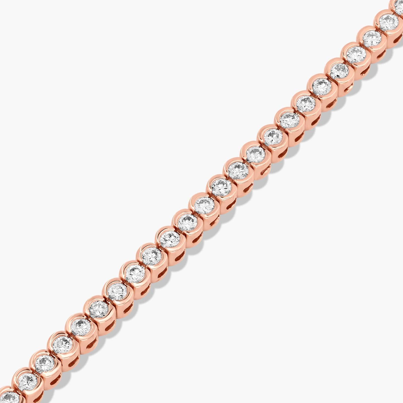 Bezel Tennis Bracelet With 3 CTW Diamonds In 14K Rose Gold