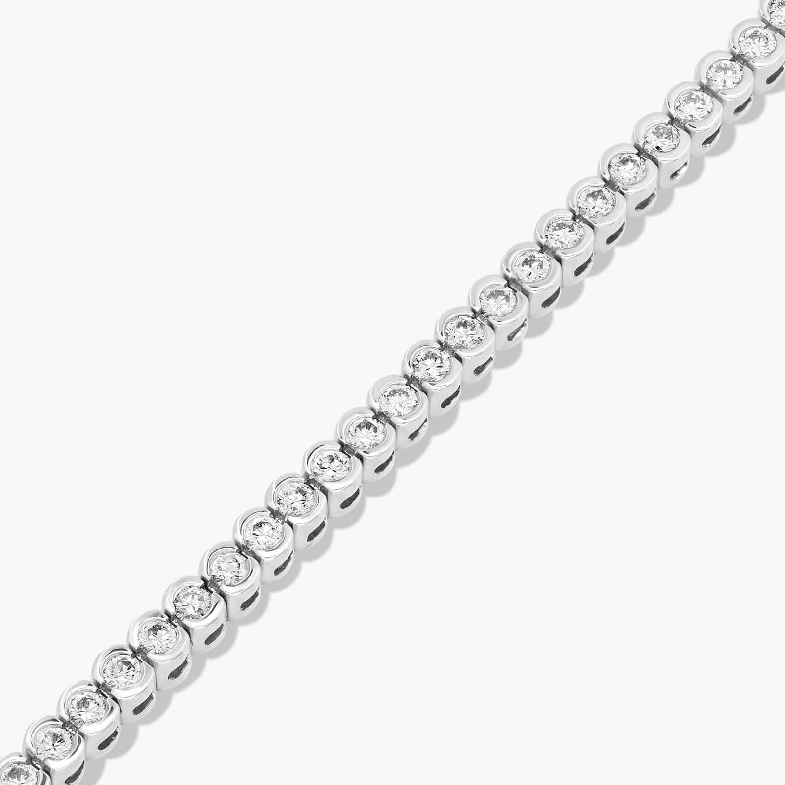 Bezel Tennis Bracelet With 3 CTW Lab-Grown Diamonds In 14K White Gold