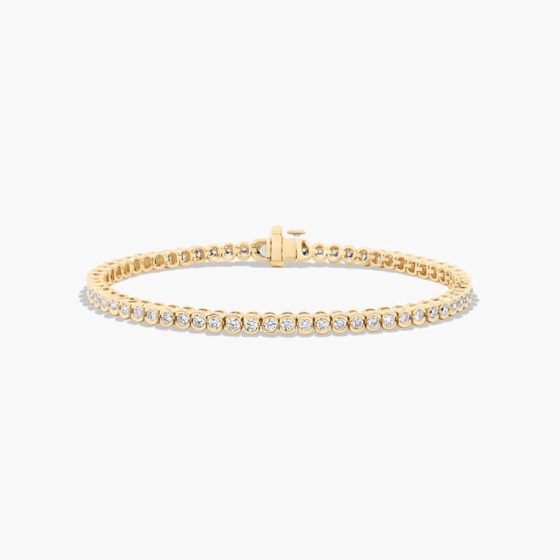 Bezel Tennis Bracelet With 3 CTW Lab-Grown Diamonds In 14K Yellow Gold
