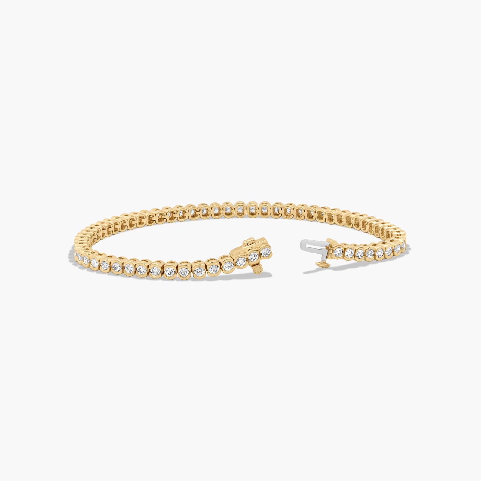 Bezel Tennis Bracelet With 3 CTW Lab-Grown Diamonds In 14K Yellow Gold