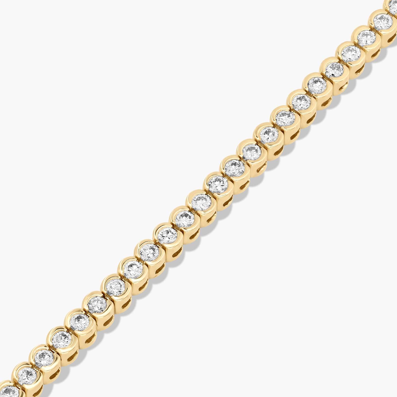 Bezel Tennis Bracelet With 3 CTW Lab-Grown Diamonds In 14K Yellow Gold