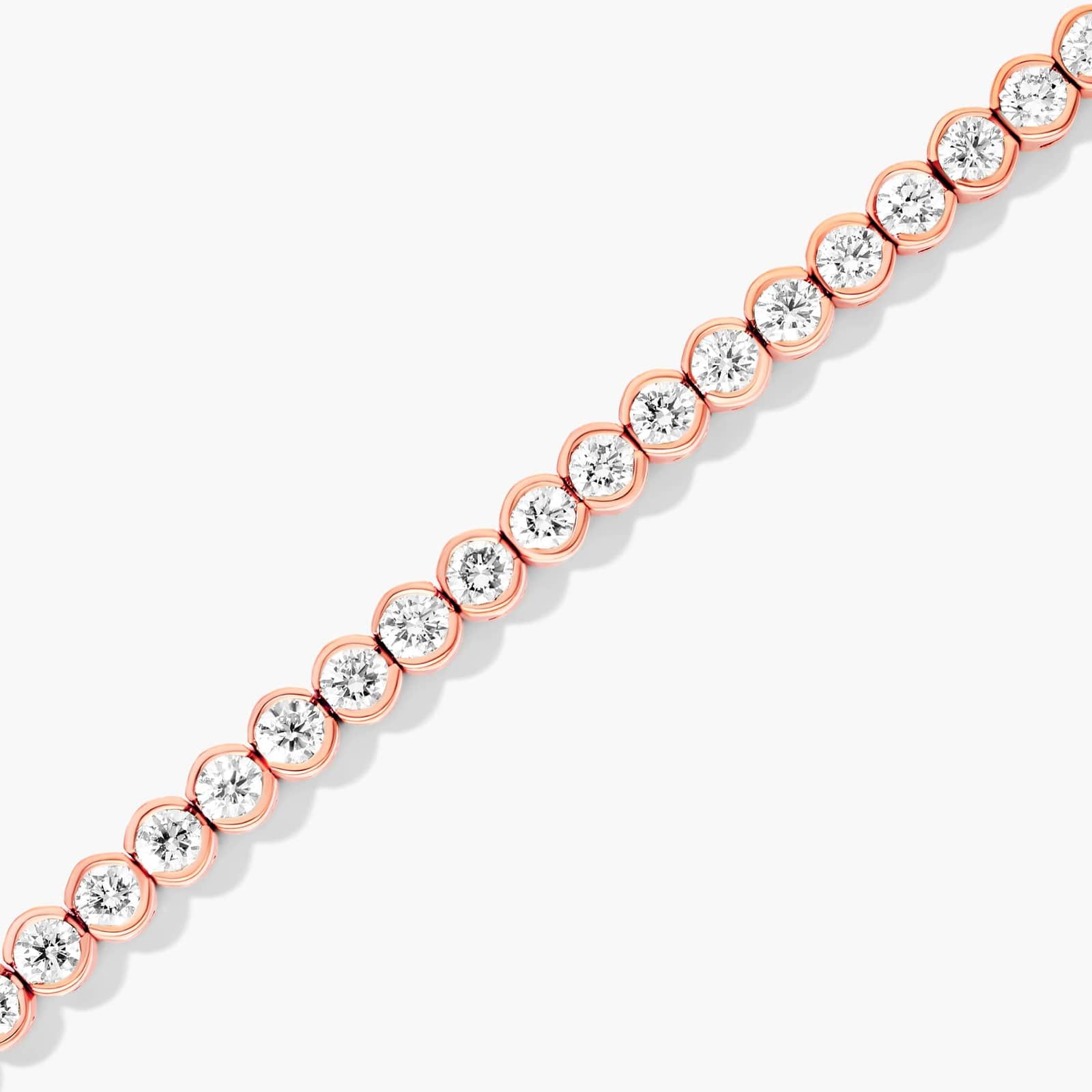 Bezel Tennis Bracelet With 4 CTW Diamonds In 14K Rose Gold